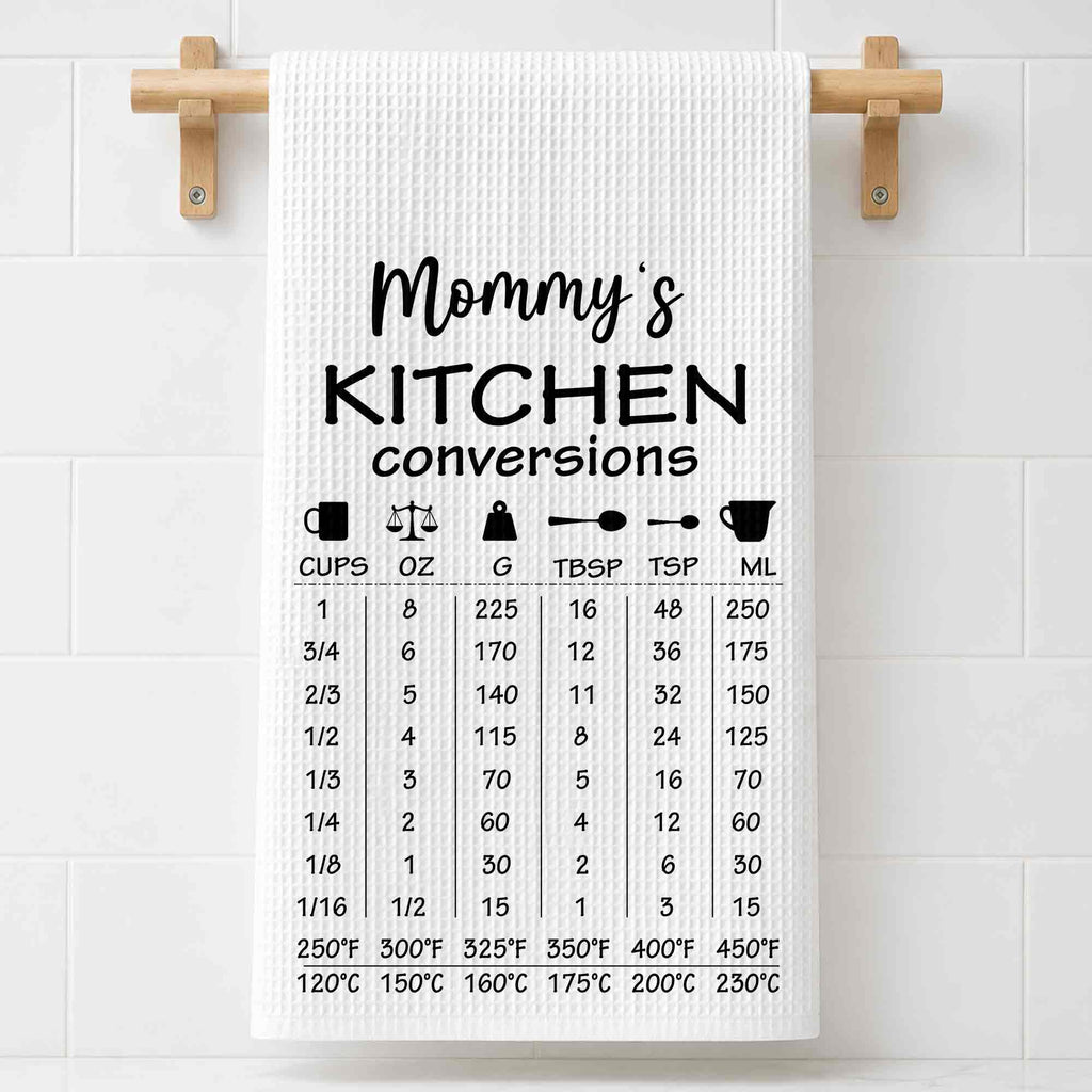Personalized Kitchen Towel Measurement Chart Gift for Mom Kitchen Towel GradoCreations