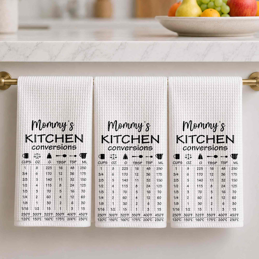 Personalized Kitchen Towel Measurement Chart Gift for Mom Kitchen Towel GradoCreations