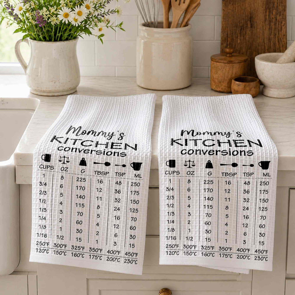 Personalized Kitchen Towel Measurement Chart Gift for Mom Kitchen Towel GradoCreations