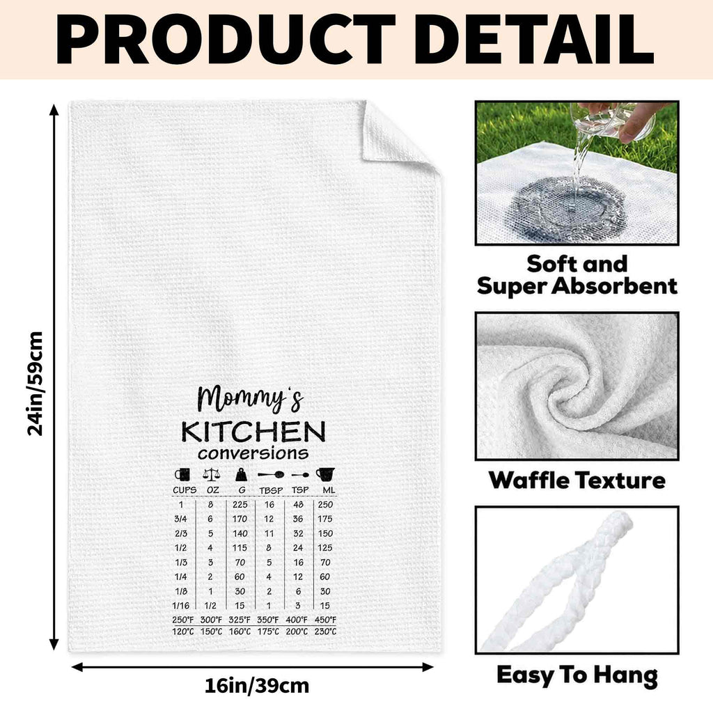 Personalized Kitchen Towel Measurement Chart Gift for Mom Kitchen Towel GradoCreations