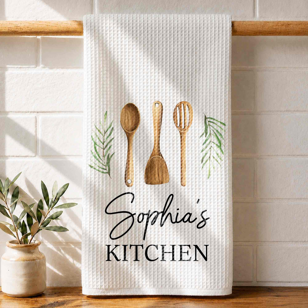 Personalized Kitchen Towel Custom Name Gift for Mom Chef Kitchen Towel GradoCreations