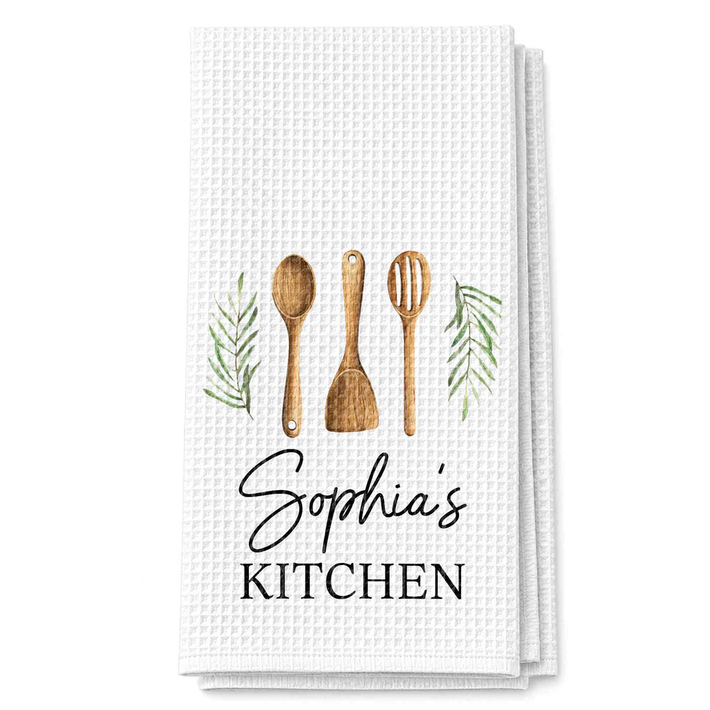 Personalized Kitchen Towel Custom Name Gift for Mom Chef Kitchen Towel GradoCreations