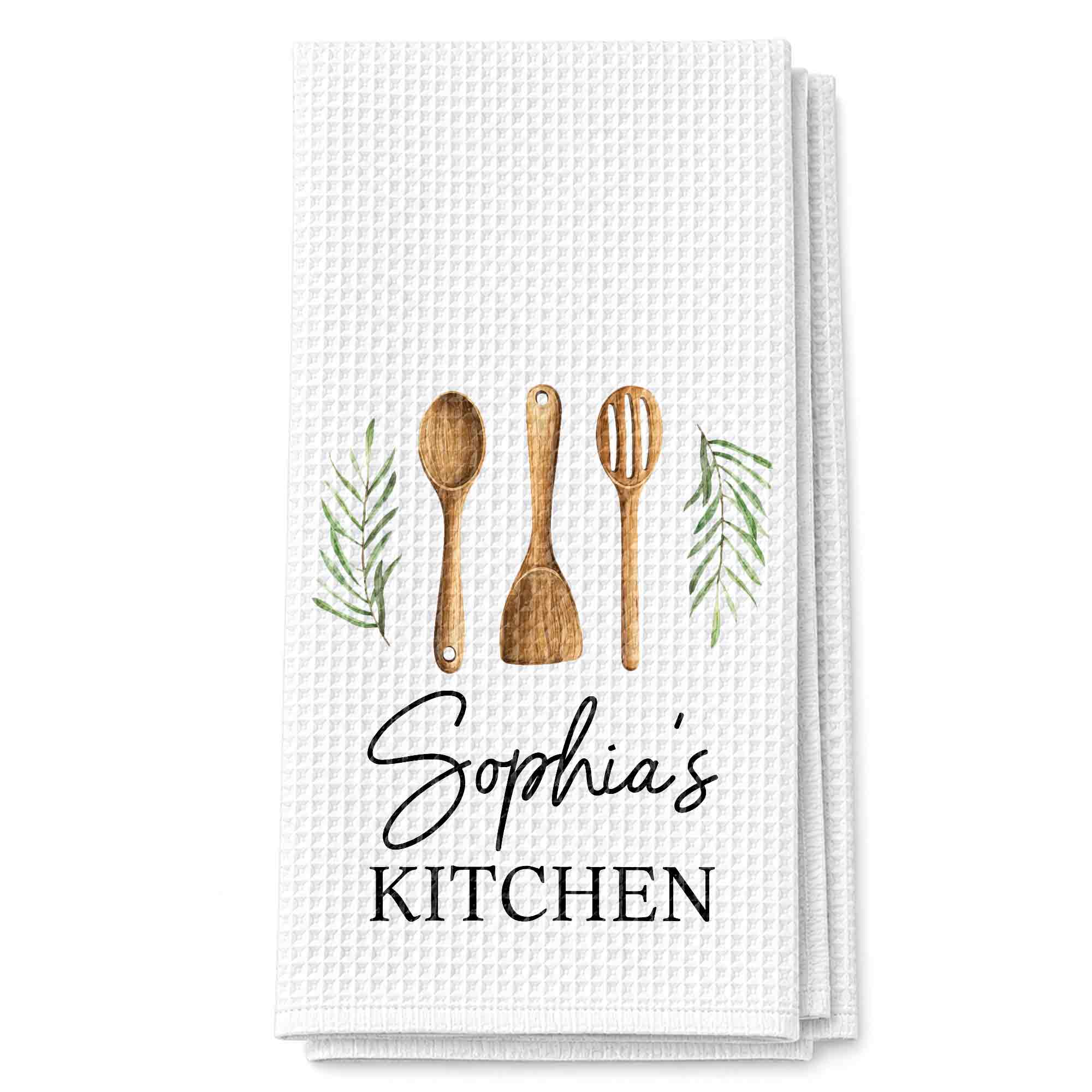 Personalized Kitchen Towel Custom Name Gift for Mom Chef Kitchen Towel GradoCreations