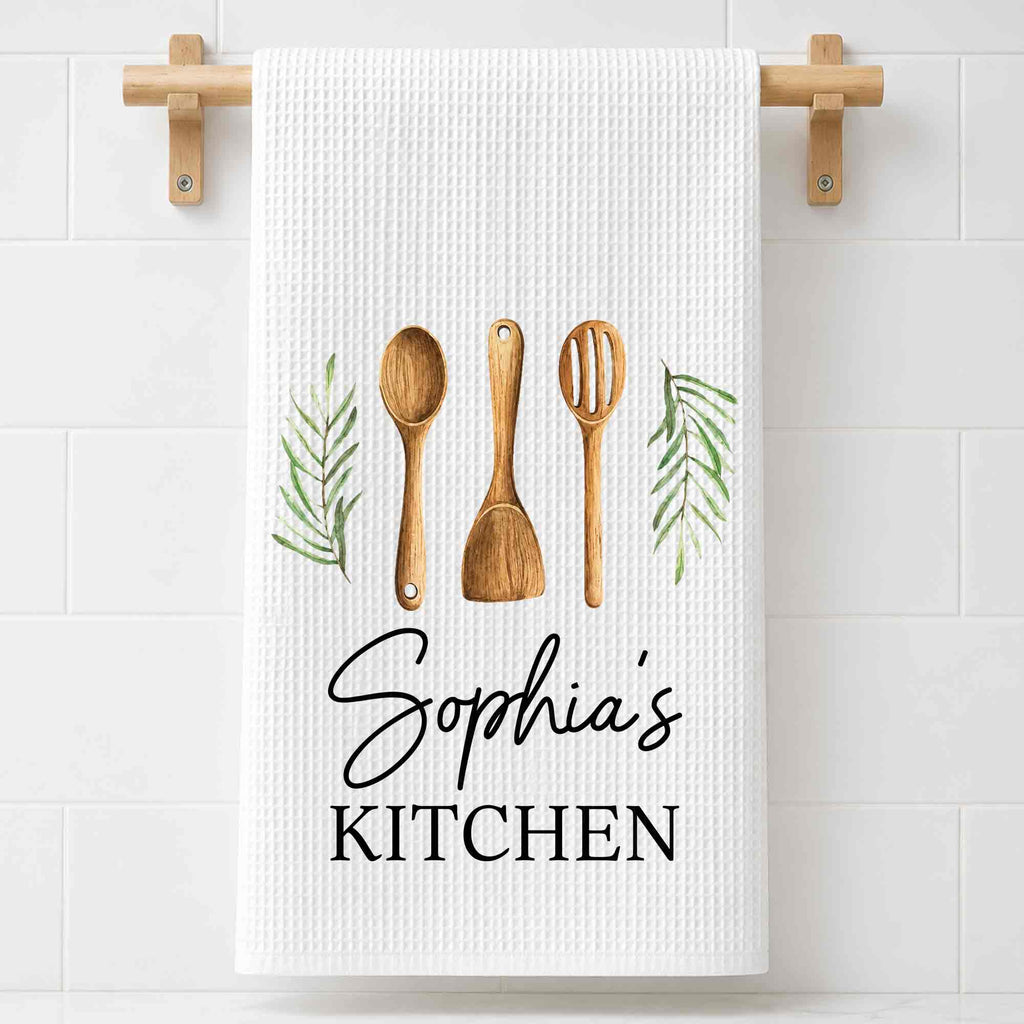 Personalized Kitchen Towel Custom Name Gift for Mom Chef Kitchen Towel GradoCreations