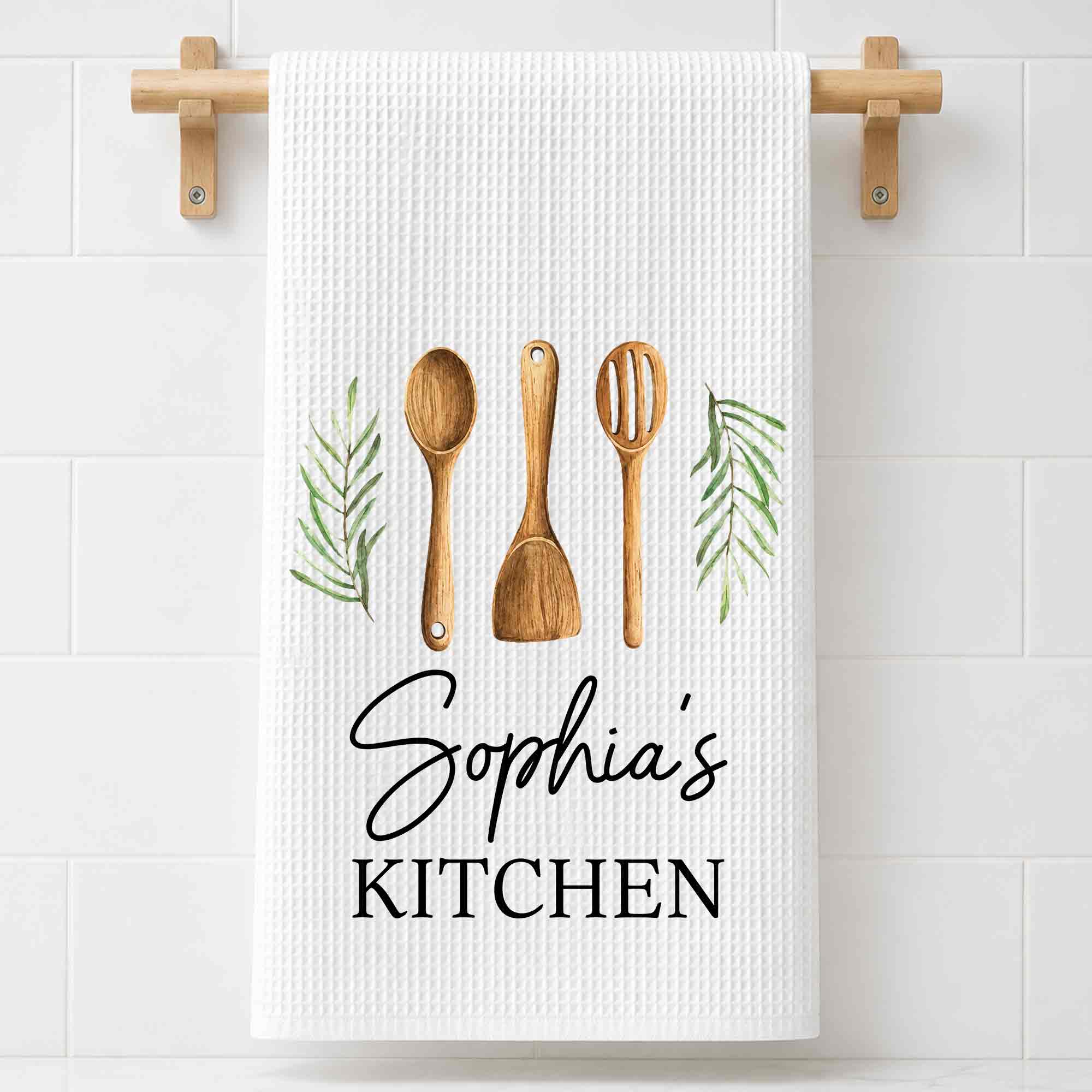 Personalized Kitchen Towel Custom Name Gift for Mom Chef Kitchen Towel GradoCreations