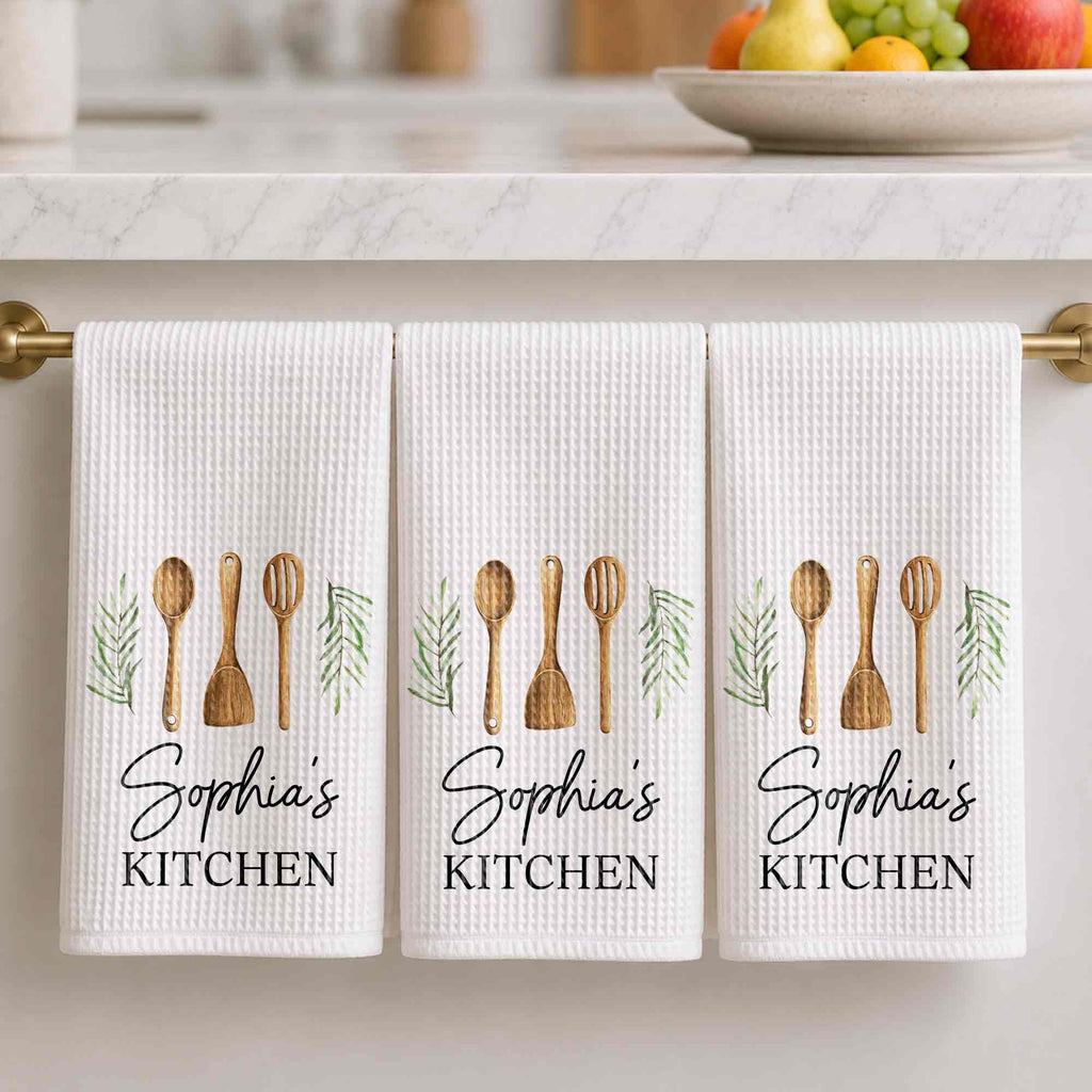 Personalized Kitchen Towel Custom Name Gift for Mom Chef Kitchen Towel GradoCreations