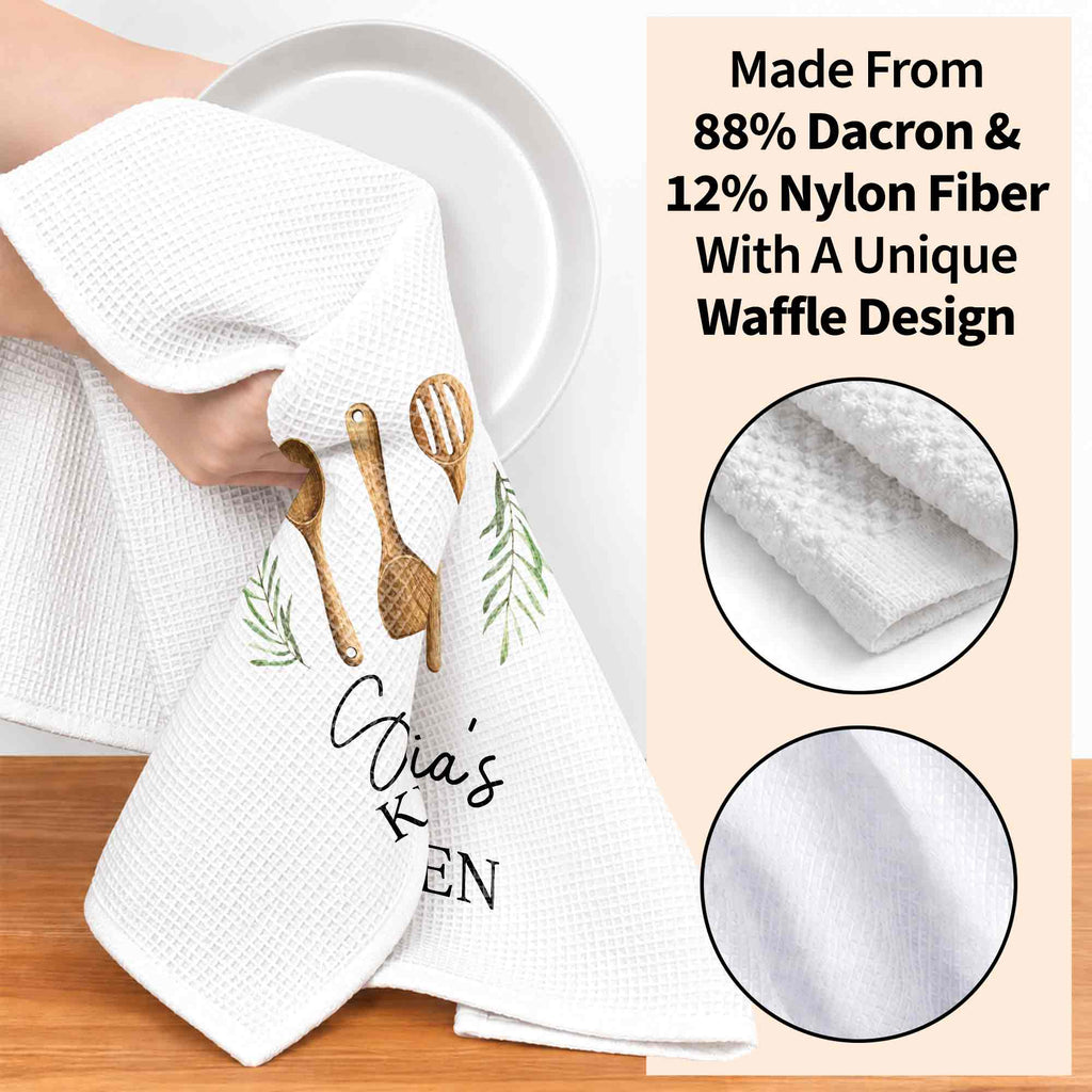 Personalized Kitchen Towel Custom Name Gift for Mom Chef Kitchen Towel GradoCreations