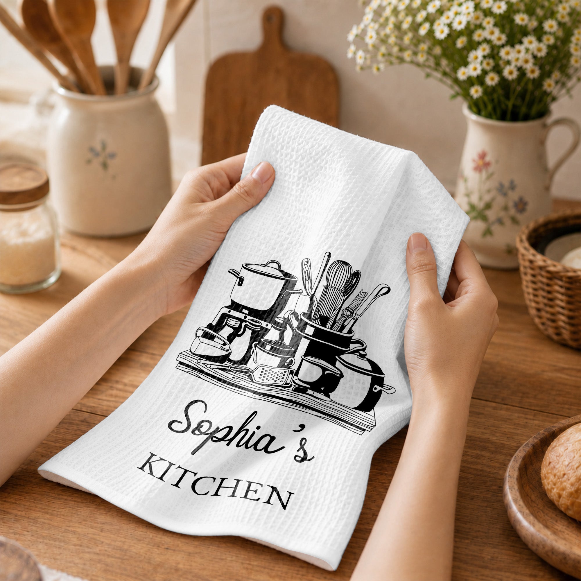 Personalized Kitchen Towel Custom Name for Culinary Lovers