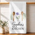 Personalized Kitchen Towel Custom Name Flower Gift Idea Kitchen Towel GradoCreations
