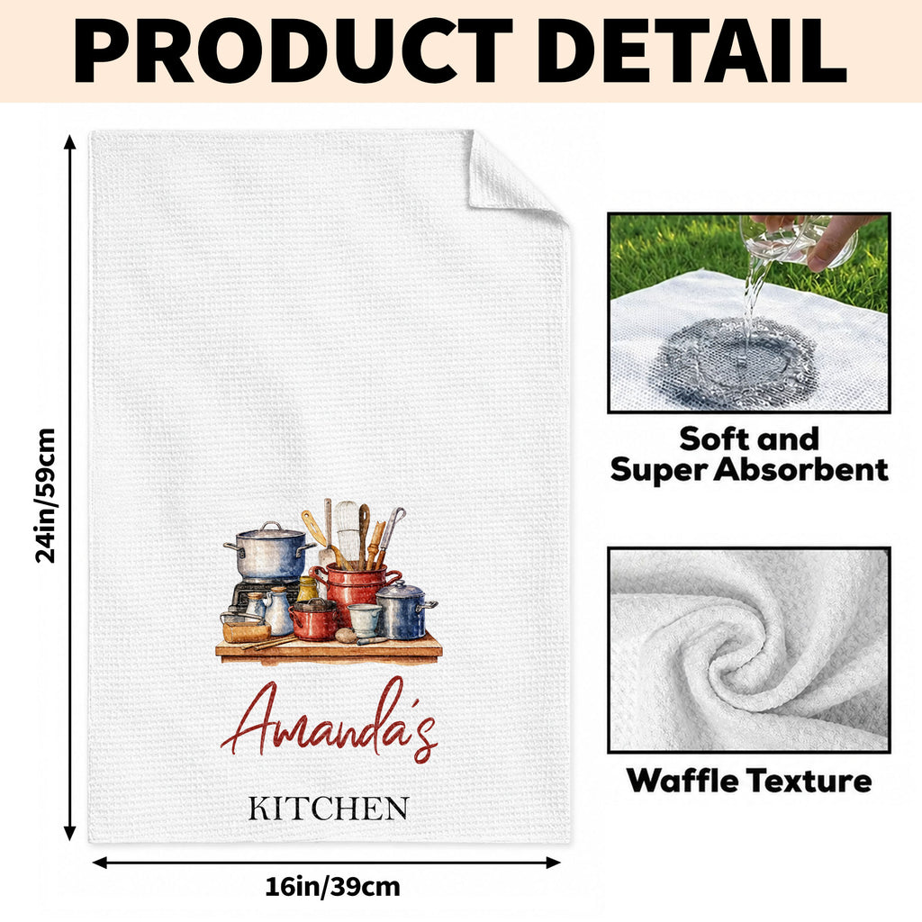 Personalized Kitchen Towel Custom Name Cooking Gift for Mom