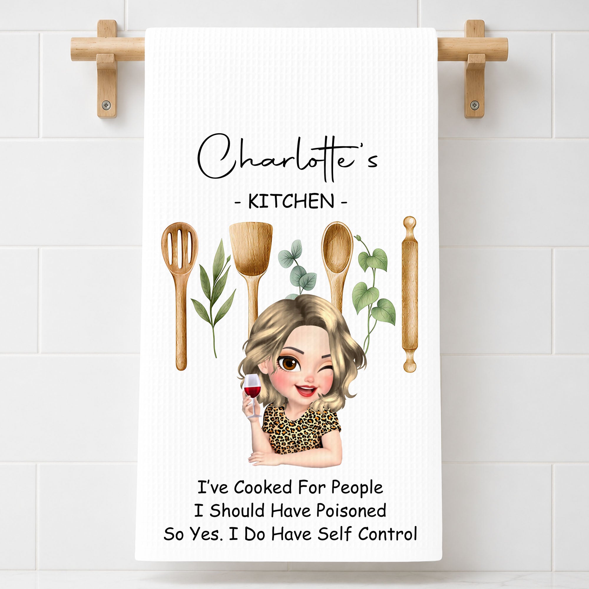 Personalized Funny Kitchen Towel Custom Quote Gift for Her Kitchen Towel GradoCreations