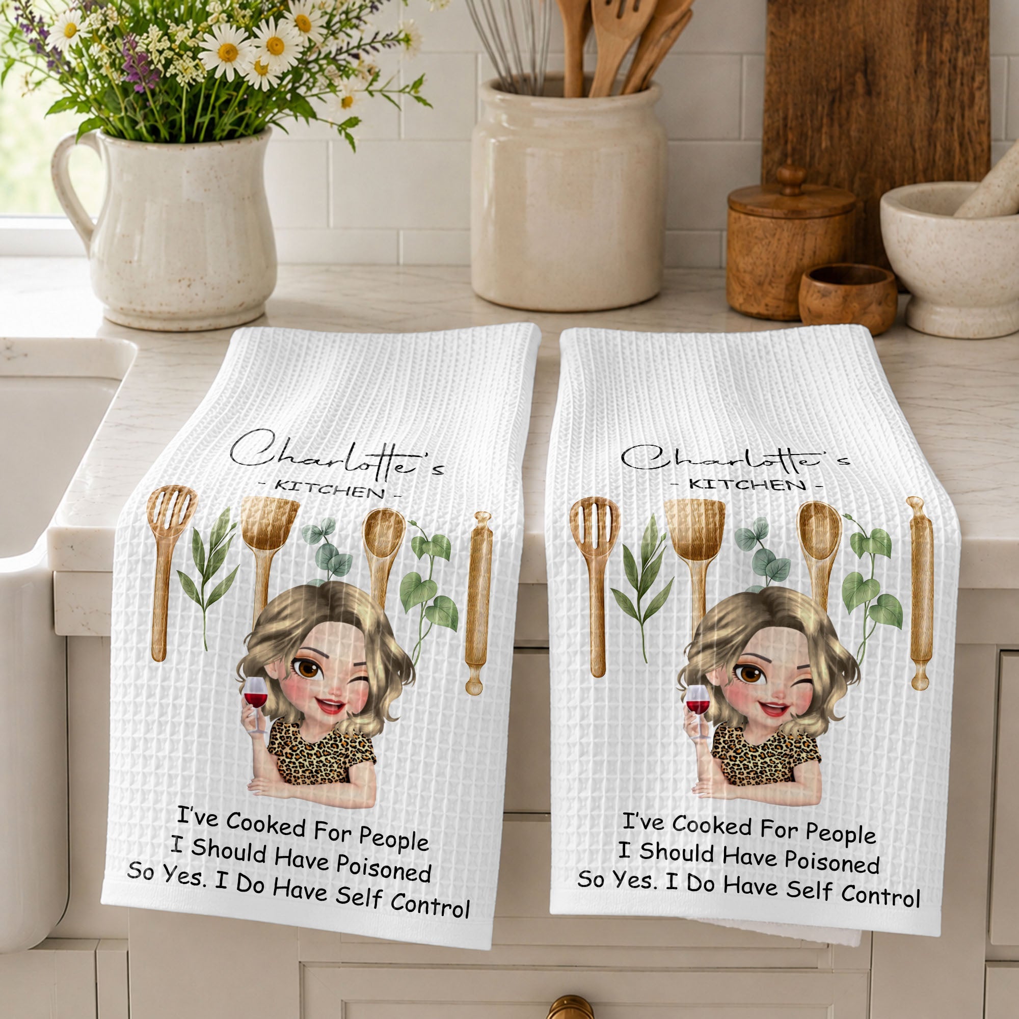Personalized Funny Kitchen Towel Custom Quote Gift for Her Kitchen Towel GradoCreations