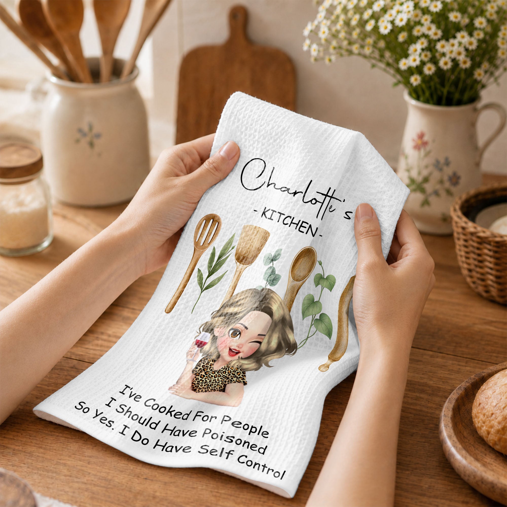 Personalized Funny Kitchen Towel Custom Quote Gift for Her Kitchen Towel GradoCreations
