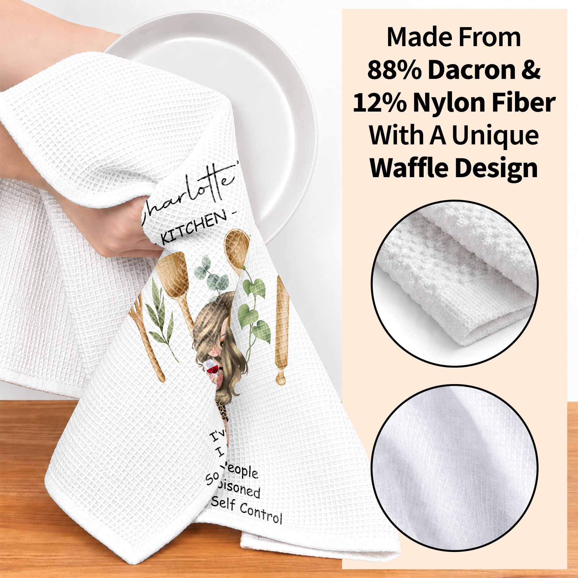 Personalized Funny Kitchen Towel Custom Quote Gift for Her Kitchen Towel GradoCreations