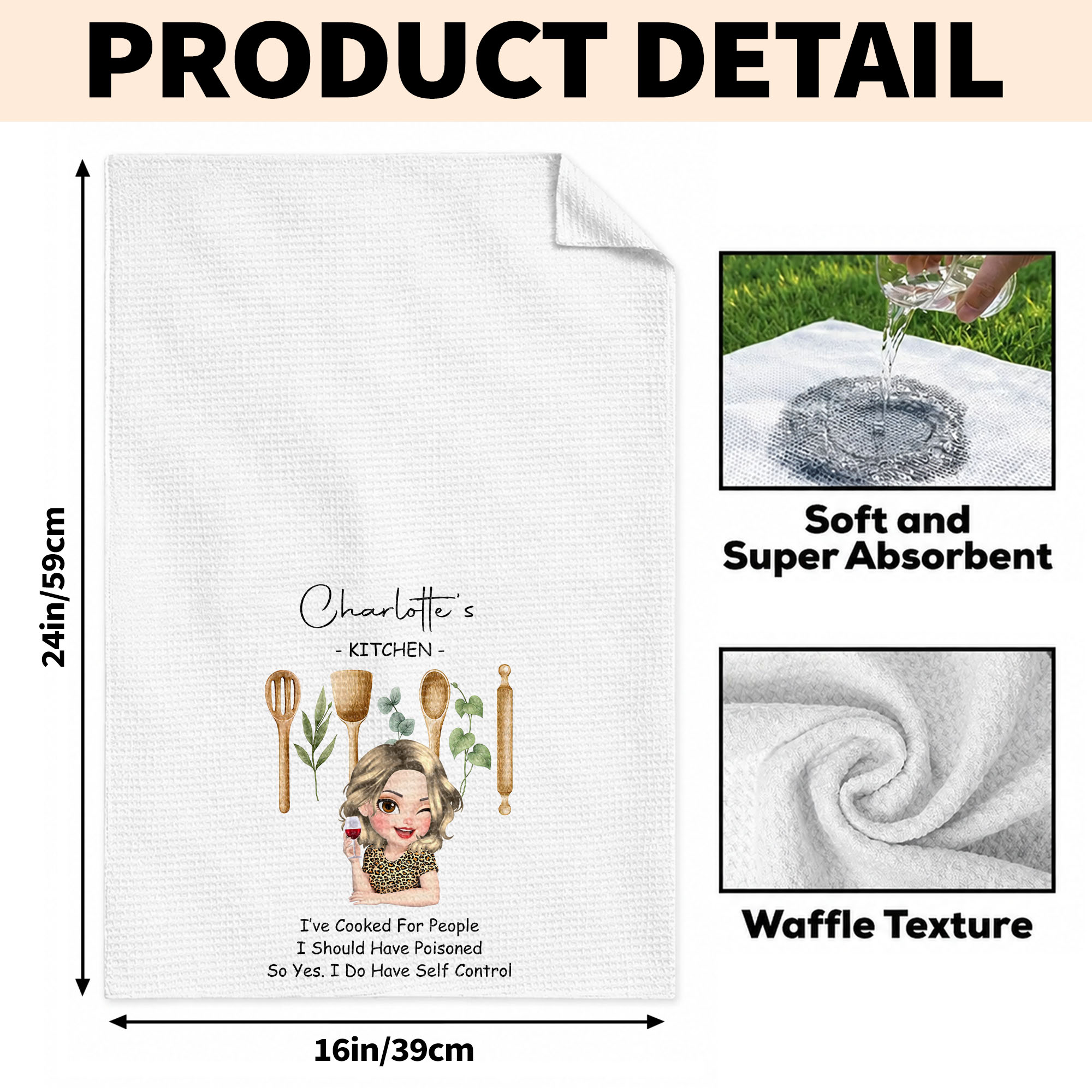 Personalized Funny Kitchen Towel Custom Quote Gift for Her Kitchen Towel GradoCreations