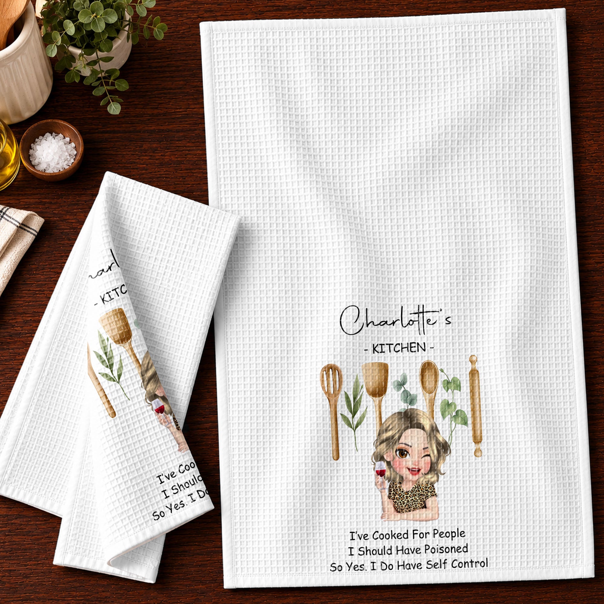 Personalized Funny Kitchen Towel Custom Quote Gift for Her Kitchen Towel GradoCreations