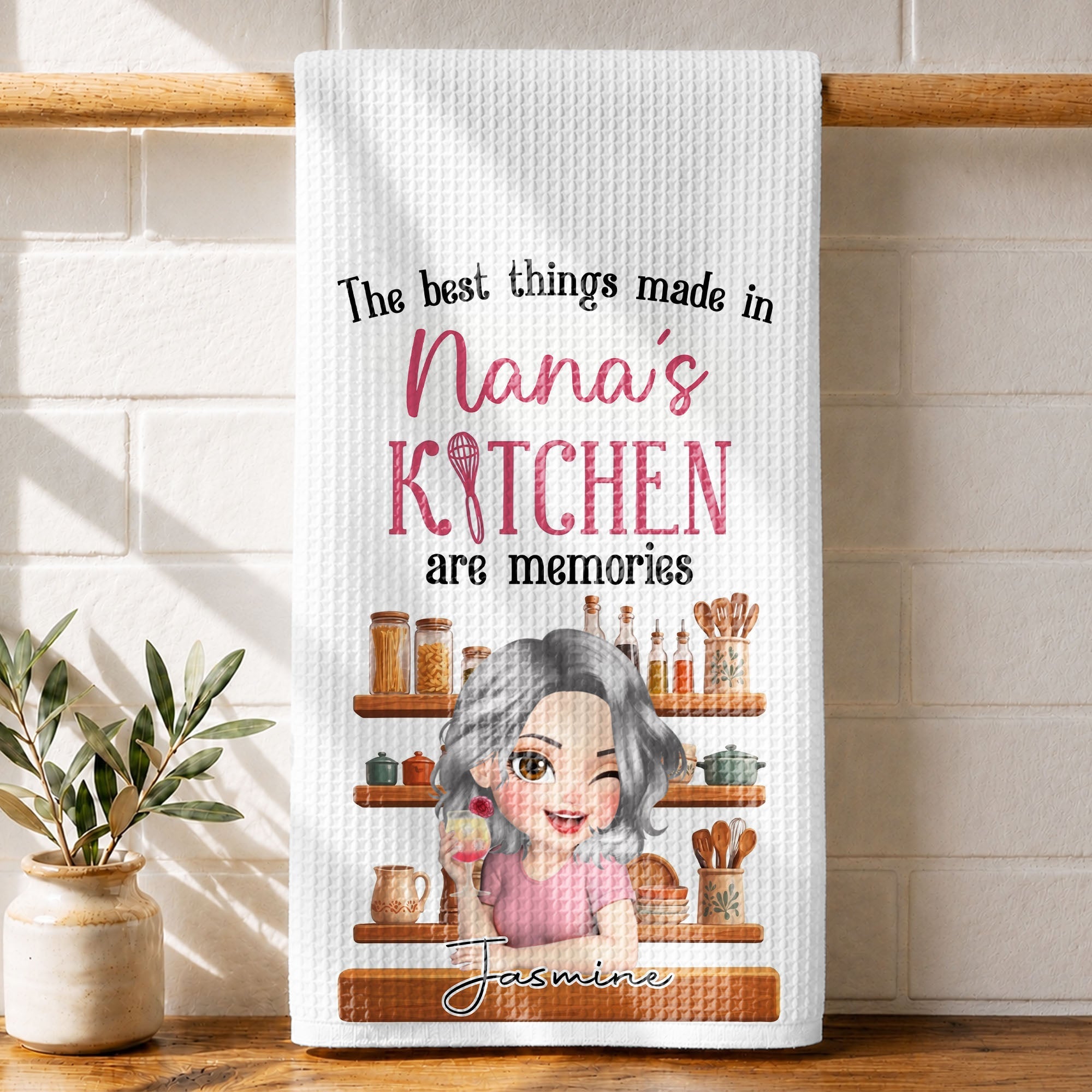 Personalized Kitchen Towel Custom Gift for Grandma Decor Kitchen Towel GradoCreations