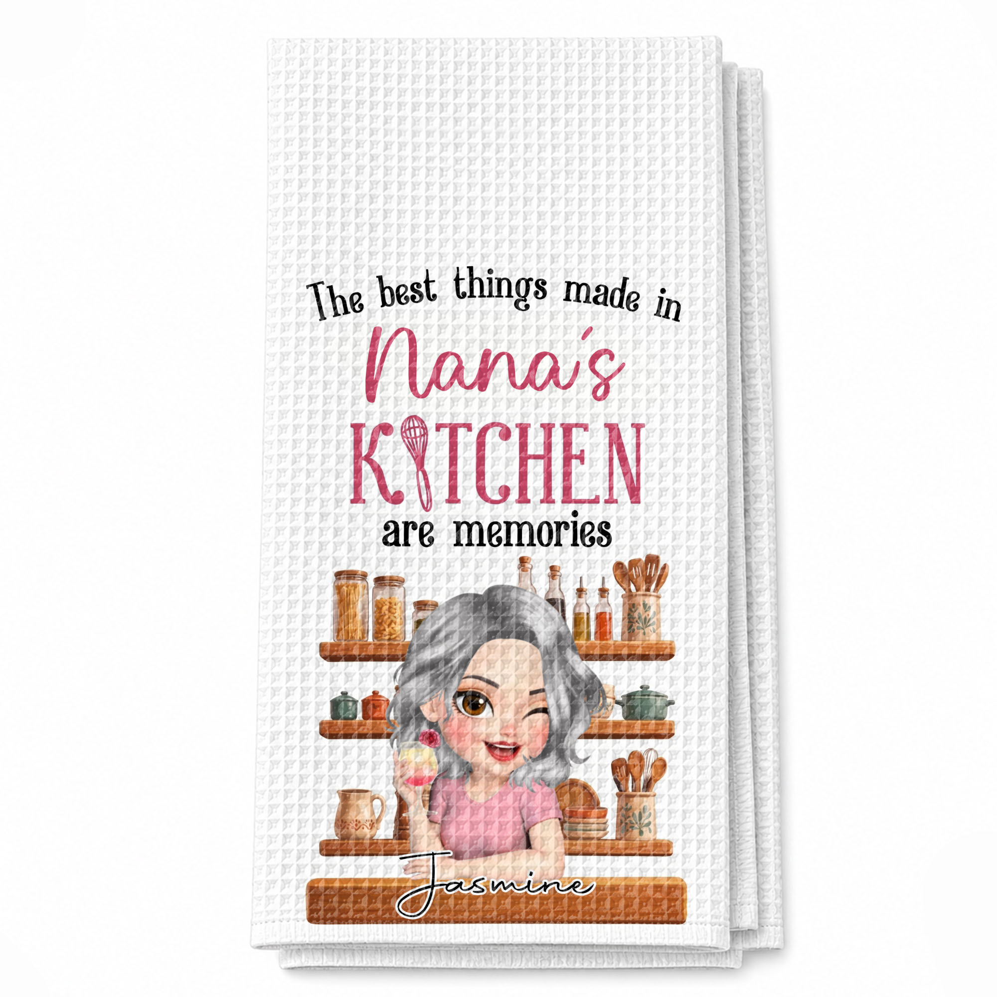 Personalized Kitchen Towel Custom Gift for Grandma Decor Kitchen Towel GradoCreations
