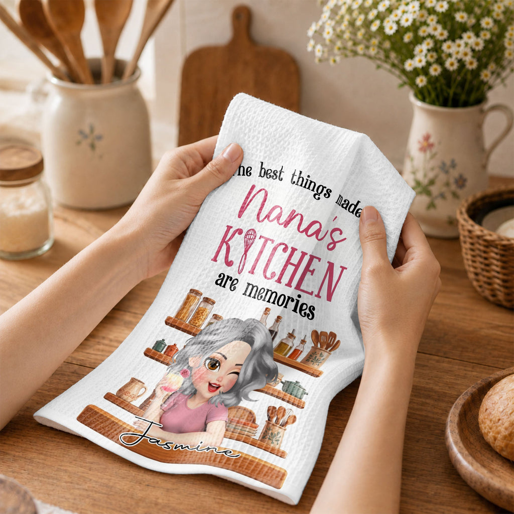 Personalized Kitchen Towel Custom Gift for Grandma Decor Kitchen Towel GradoCreations