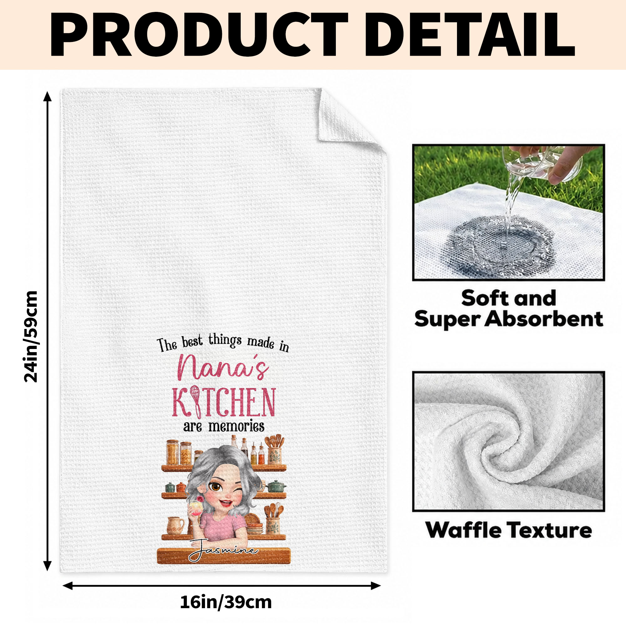 Personalized Kitchen Towel Custom Gift for Grandma Decor Kitchen Towel GradoCreations