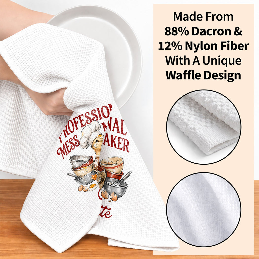 Personalized Kitchen Towel Funny Duck Chef Hat Gift for Mom Kitchen Towel GradoCreations