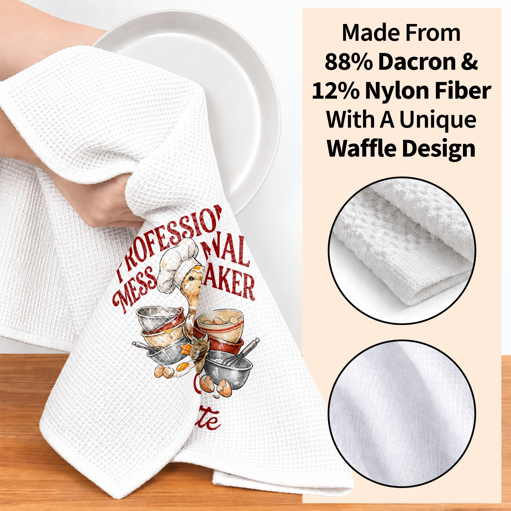 Personalized Kitchen Towel Funny Duck Chef Hat Gift for Mom Kitchen Towel GradoCreations