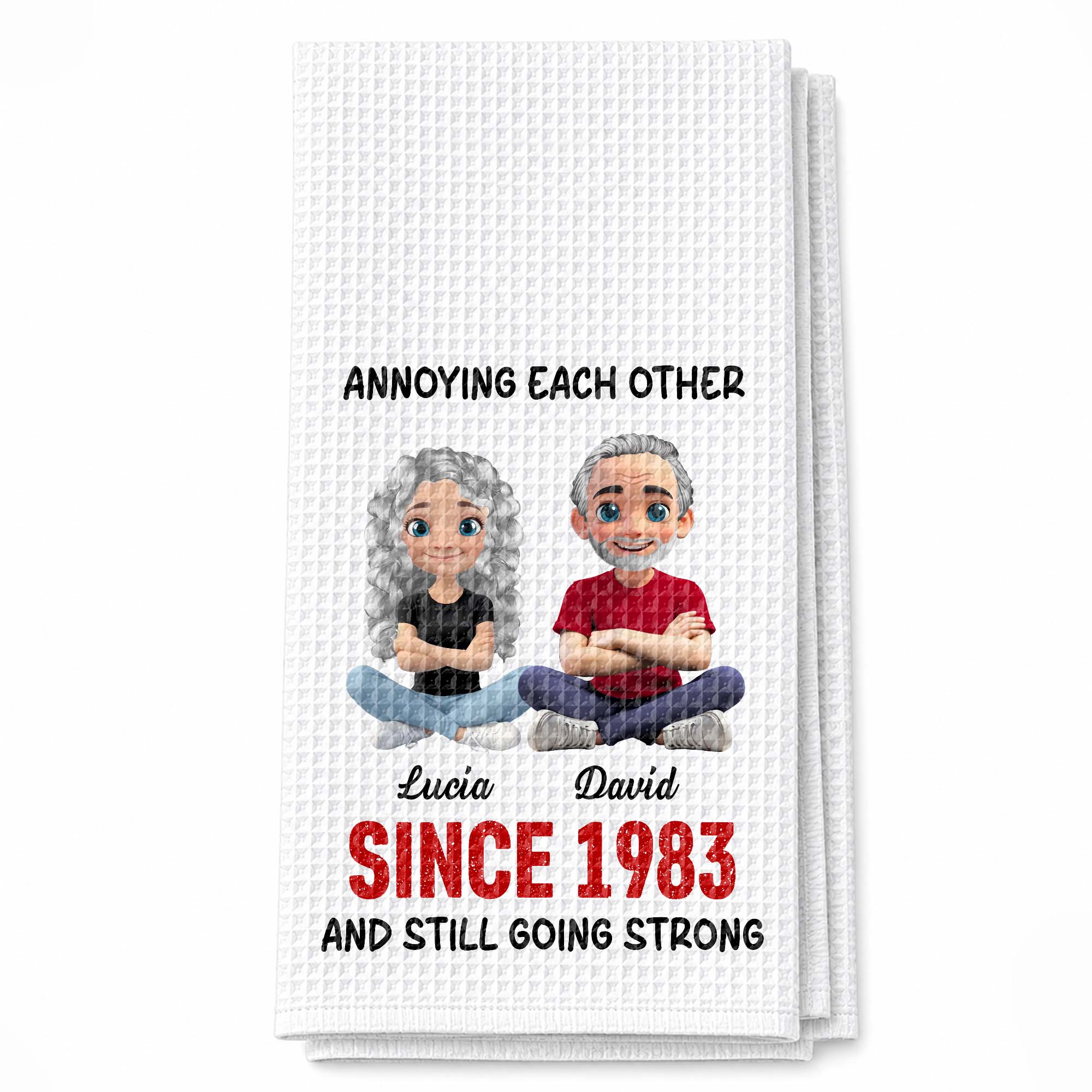 Personalized Couple Kitchen Towel Unique Art Gift for Him & Her Kitchen Towel GradoCreations