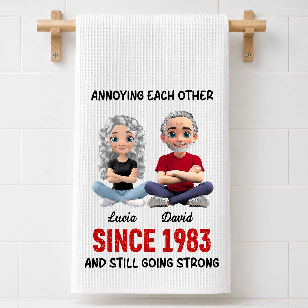 Personalized Couple Kitchen Towel Unique Art Gift for Him & Her Kitchen Towel GradoCreations