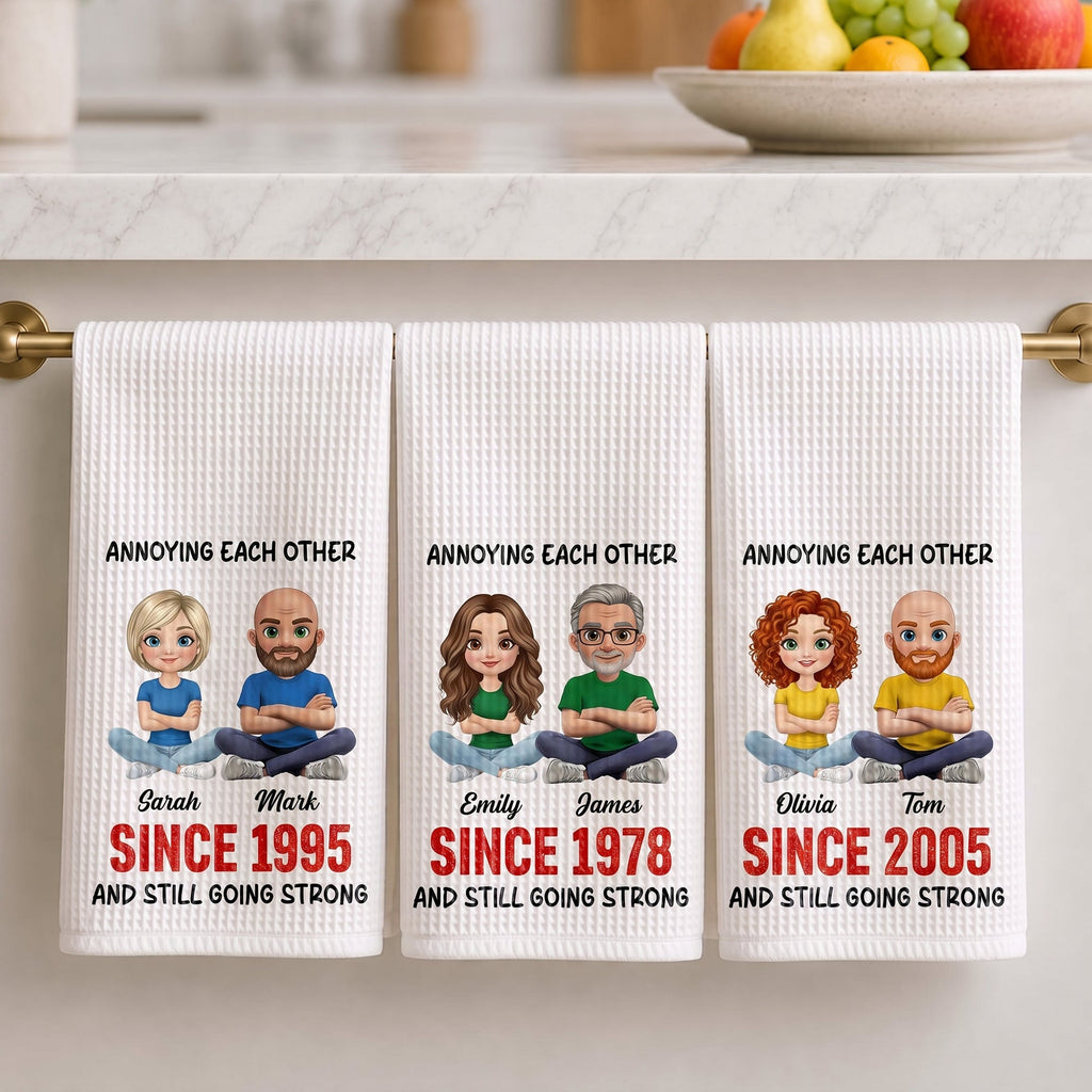 Personalized Couple Kitchen Towel Unique Art Gift for Him & Her Kitchen Towel GradoCreations