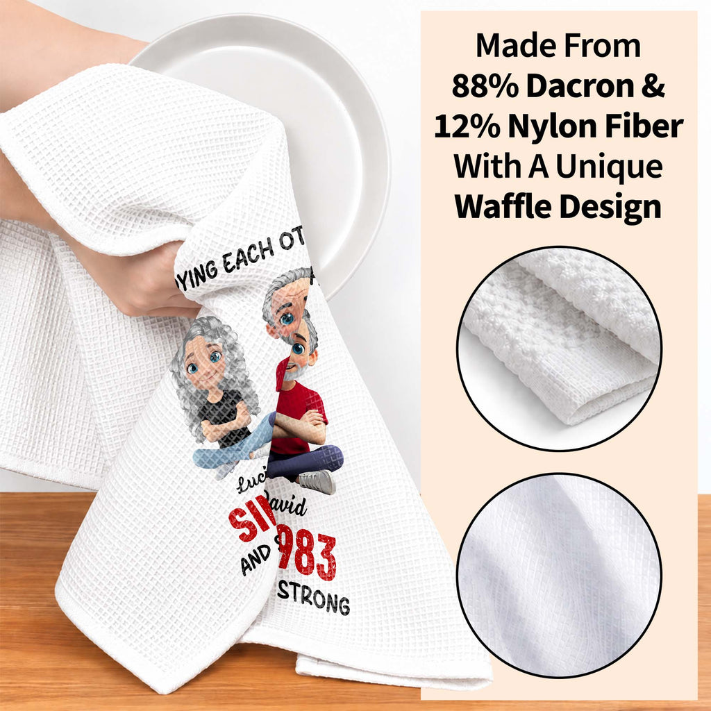 Personalized Couple Kitchen Towel Unique Art Gift for Him & Her Kitchen Towel GradoCreations