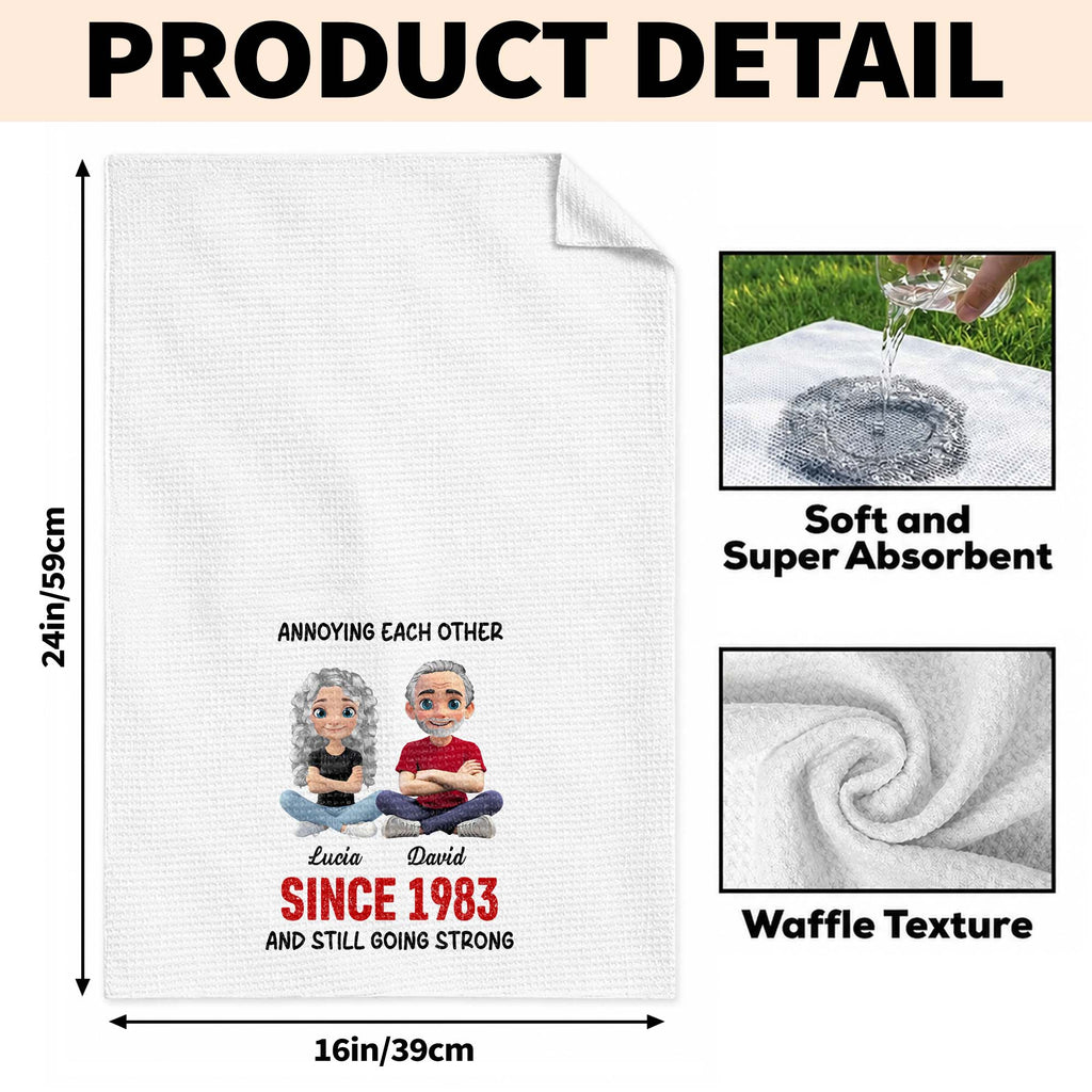 Personalized Couple Kitchen Towel Unique Art Gift for Him & Her Kitchen Towel GradoCreations