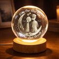 Personalized Crystal Globe Lamp Custom Couple Gift for Anniversary Crystal Globe Lamp GradoCreations