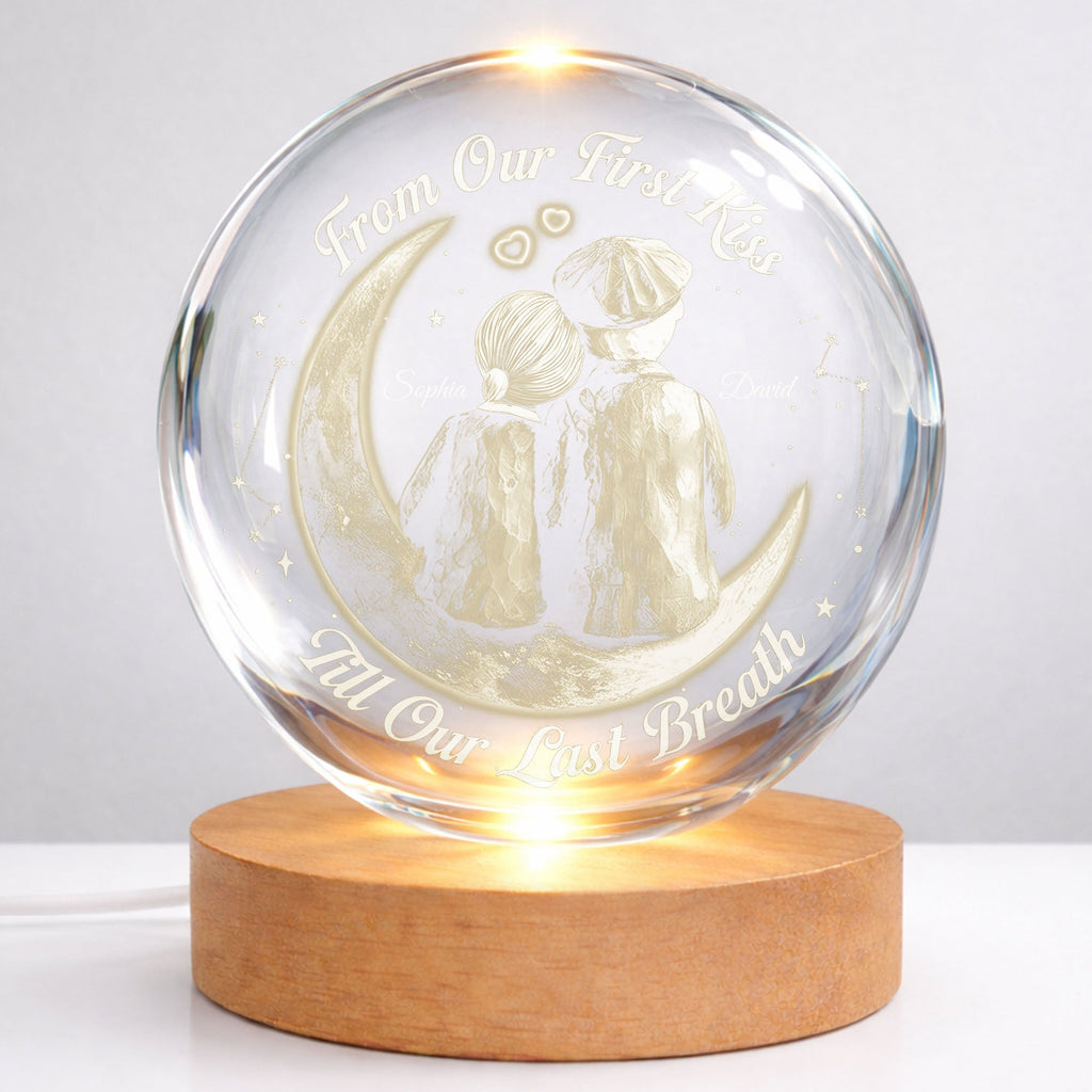 Personalized Crystal Globe Lamp Custom Couple Gift for Anniversary Crystal Globe Lamp GradoCreations