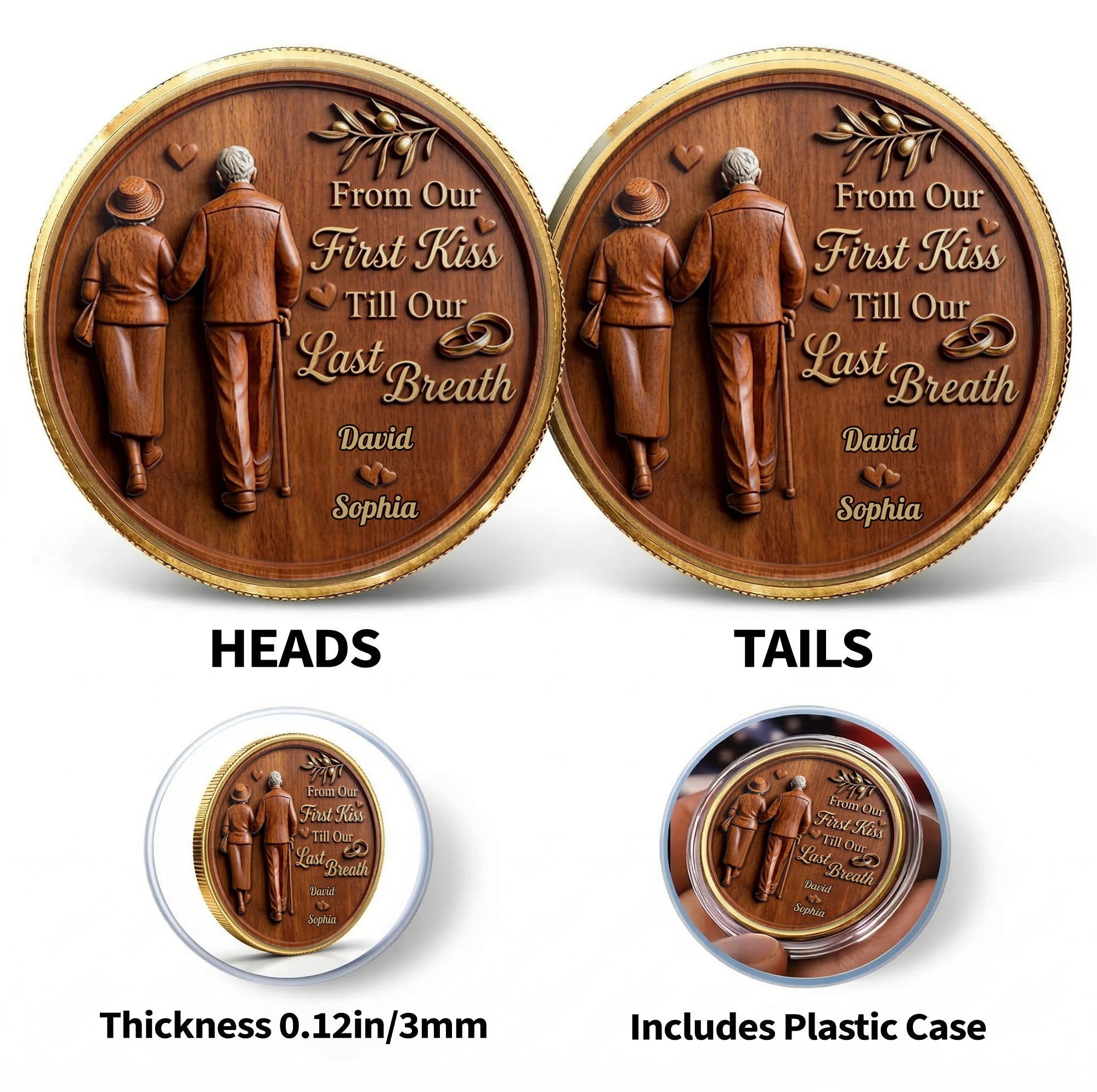 Personalized Commemorative Coin Custom Couple Gift Anniversary Commemorative Coin GradoCreations