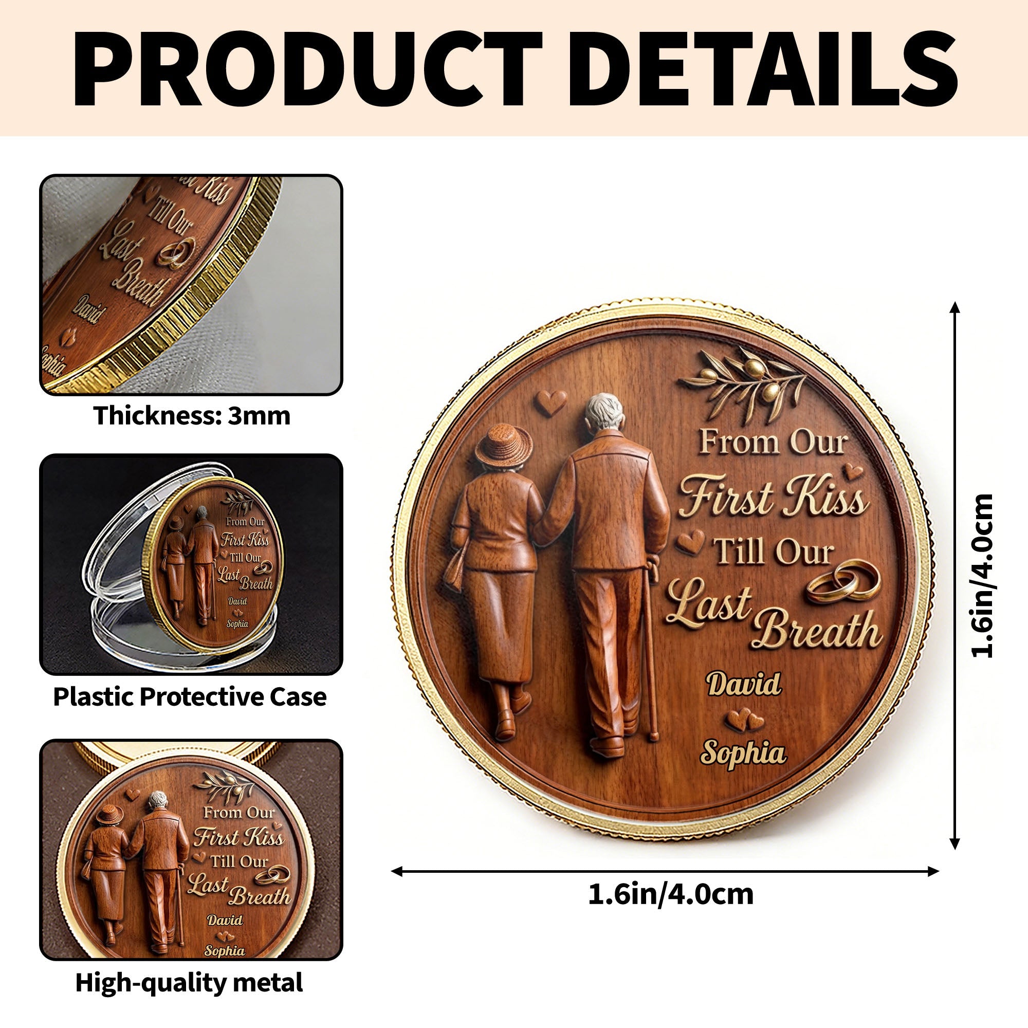 Personalized Commemorative Coin Custom Couple Gift Anniversary Commemorative Coin GradoCreations