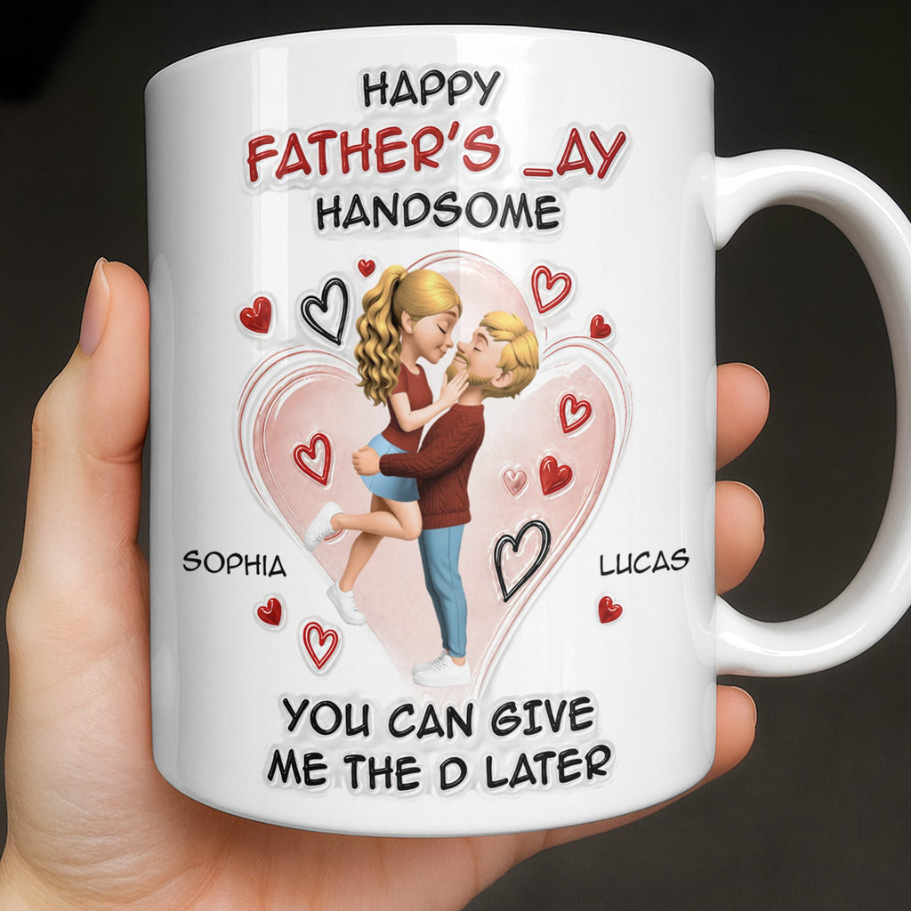 Personalized Happy Father's Day Coffee Mug Custom Couple Art Gift Edge-to-edge Mug GradoCreations