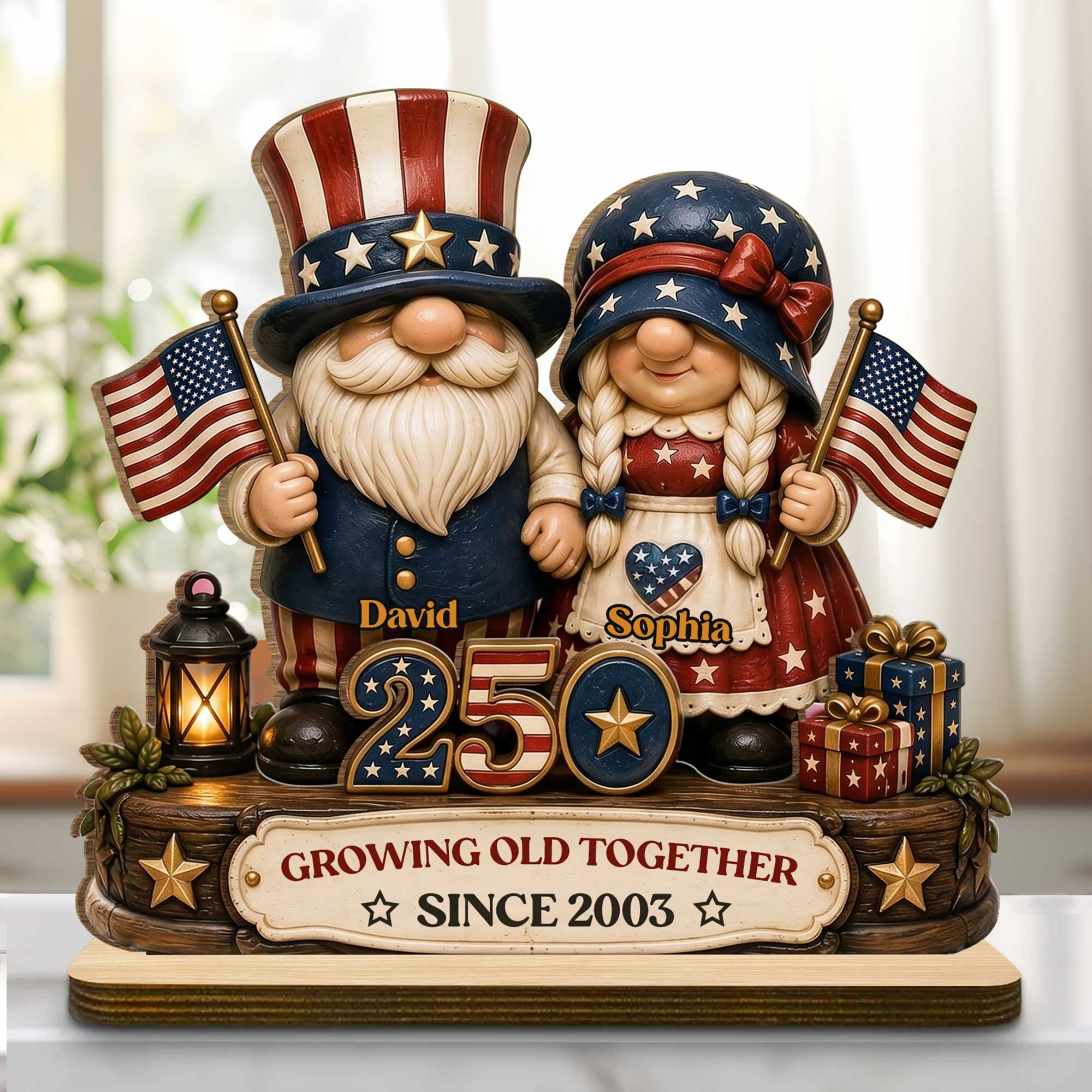 Personalized 2-Layer Wooden Plaque Custom Name Gift for Couples Wood Plaque GradoCreations
