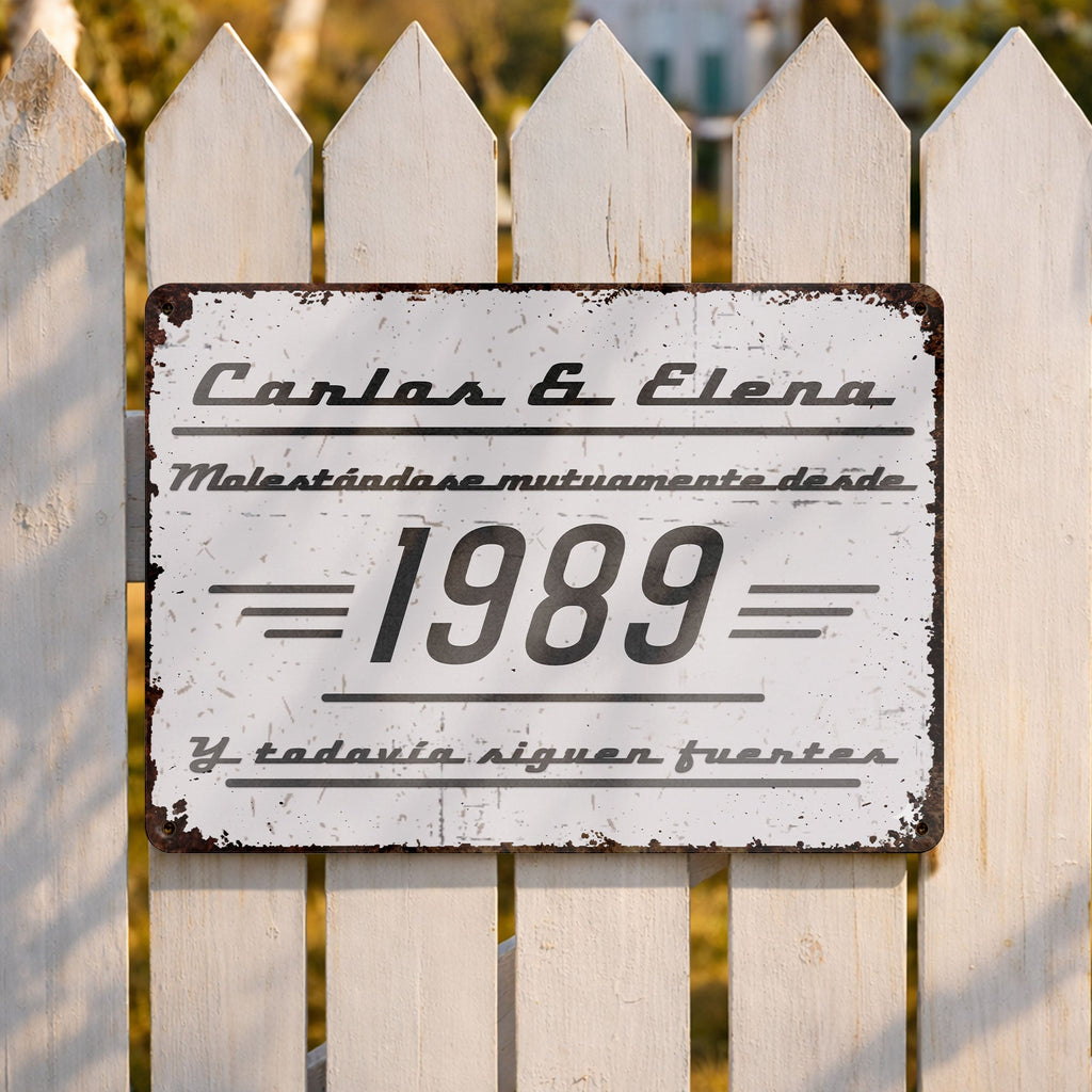 Personalized Metal Sign Custom Couple Names Gift Anniversary Metal Sign GradoCreations