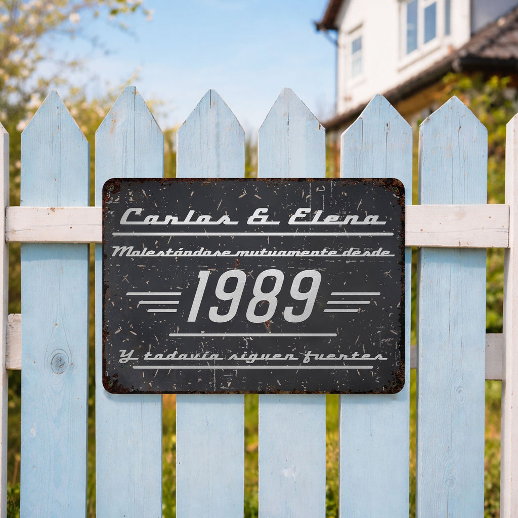 Personalized Metal Sign Custom Couple Names Gift Anniversary Metal Sign GradoCreations