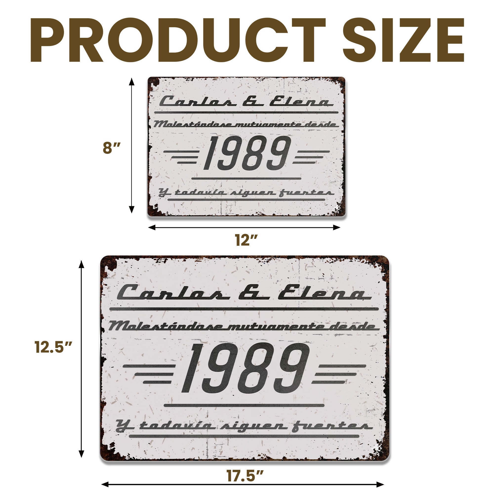 Personalized Metal Sign Custom Couple Names Gift Anniversary Metal Sign GradoCreations