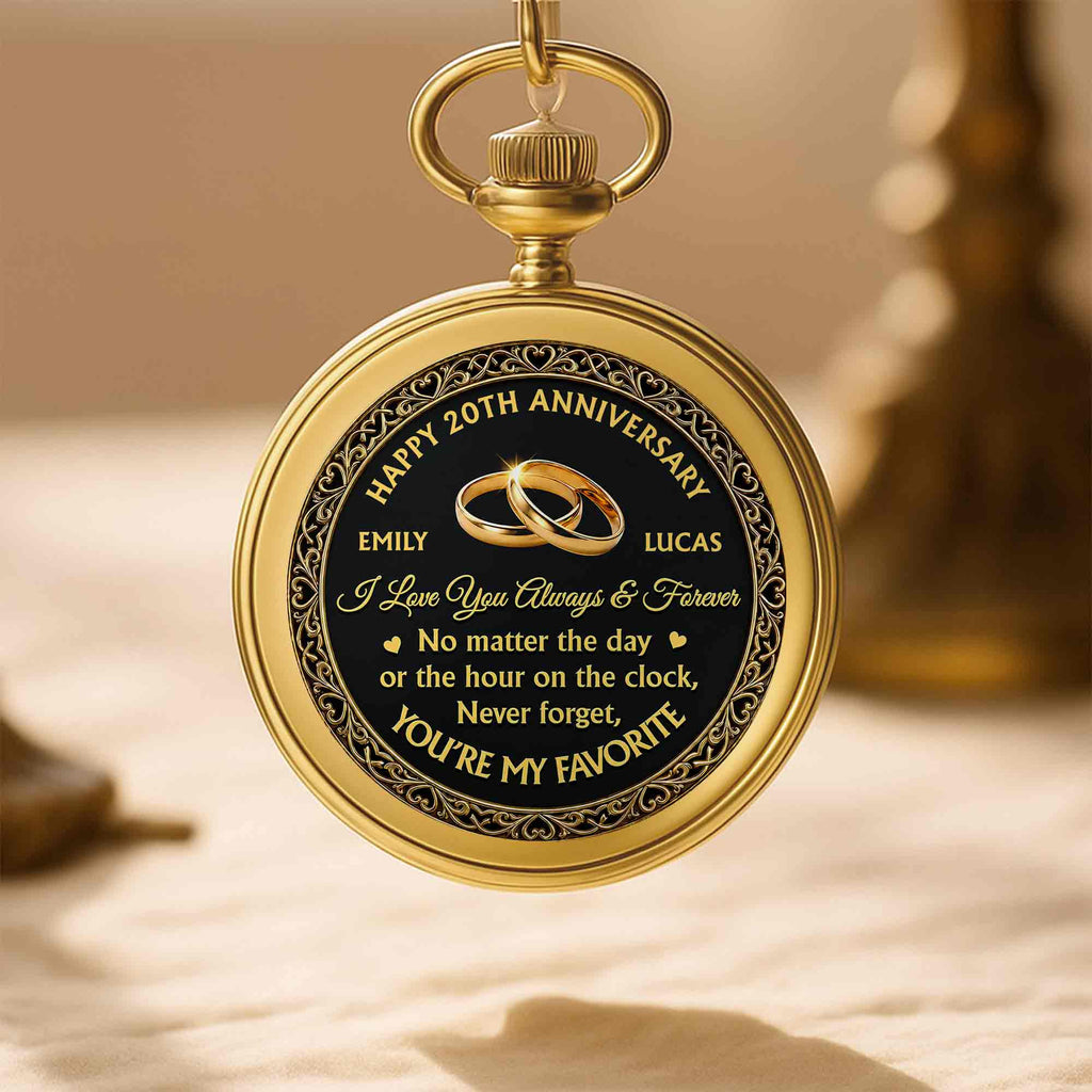 Personalized Custom Pocket Watch Engraved Love Gift for Couple