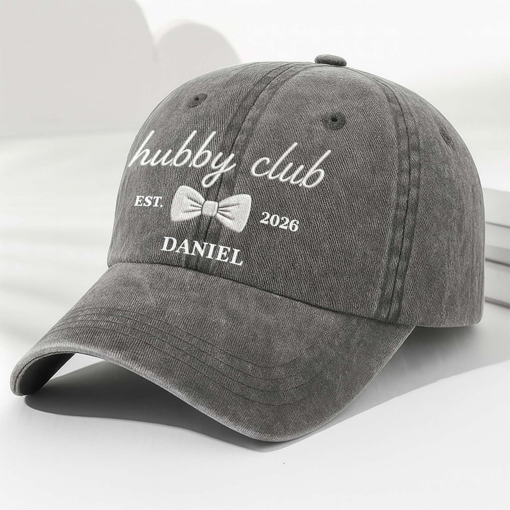 Personalized Washed Denim Cap Custom Name Gift for Wifey Washed Denim Cap GradoCreations