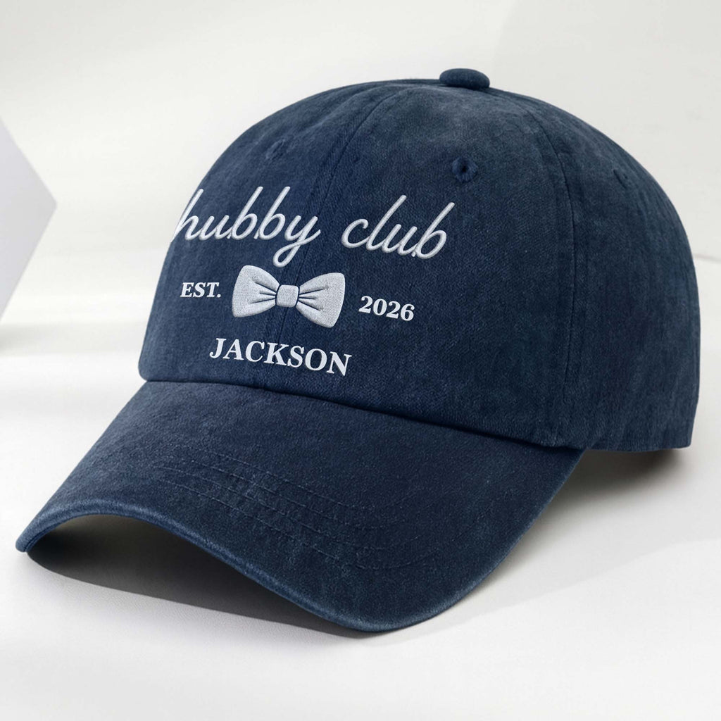 Personalized Washed Denim Cap Custom Name Gift for Wifey Washed Denim Cap GradoCreations