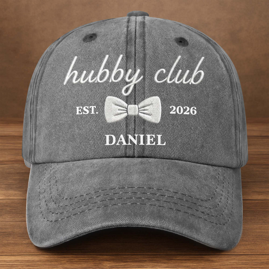 Personalized Washed Denim Cap Custom Name Gift for Wifey Washed Denim Cap GradoCreations