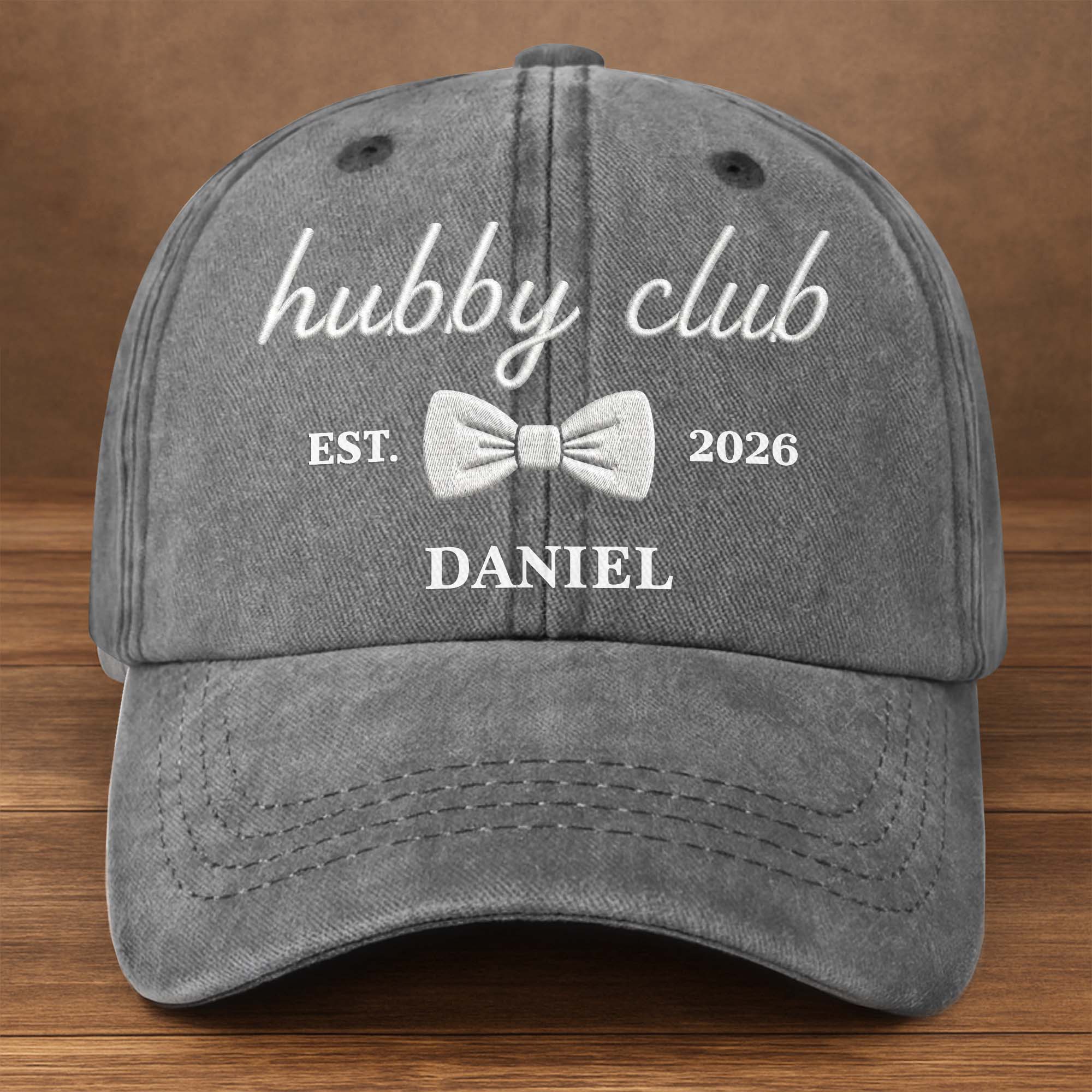 Personalized Washed Denim Cap Custom Name Gift for Wifey Washed Denim Cap GradoCreations