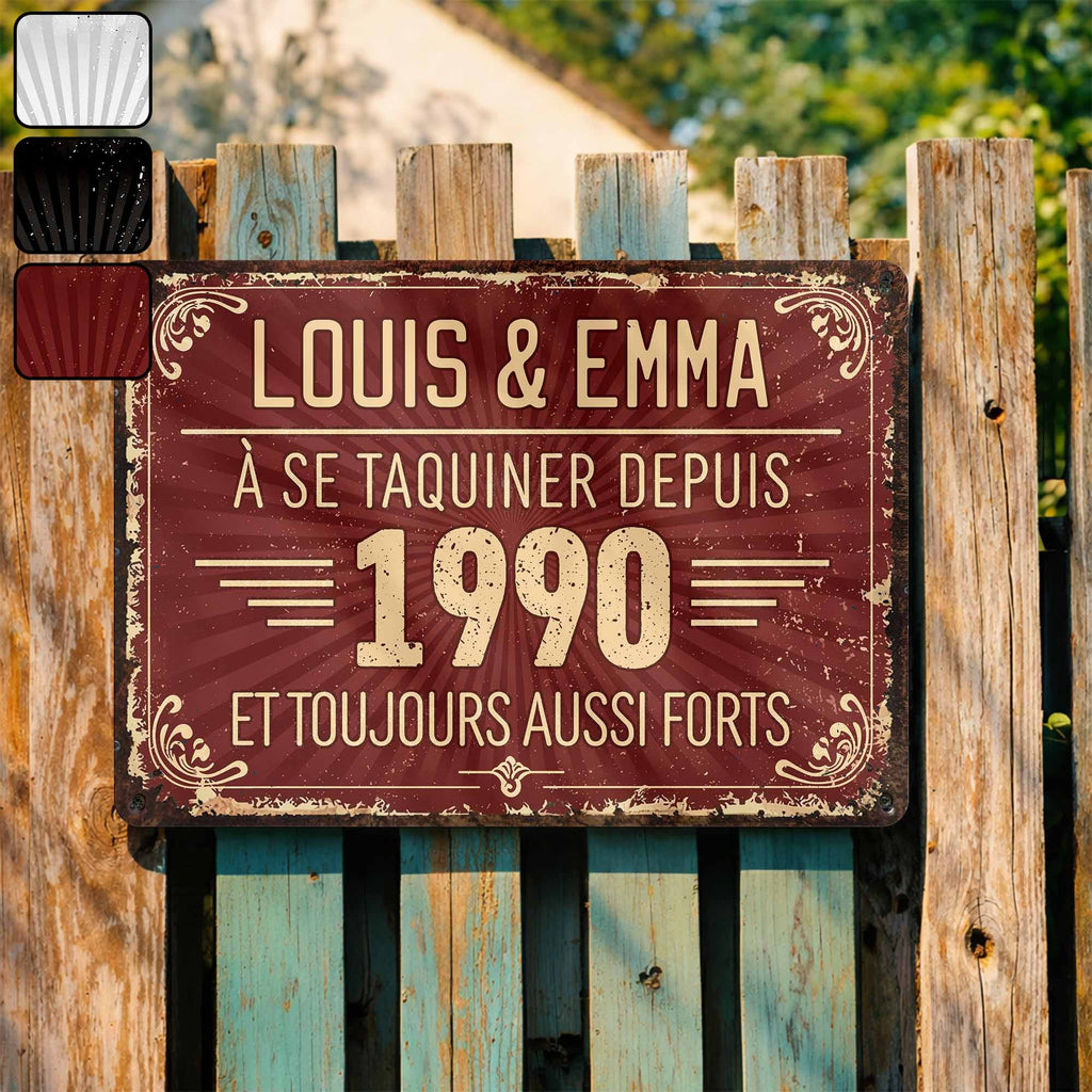 Personalized Vintage Metal Sign Custom Name Gift for Couples Metal Sign GradoCreations