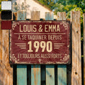 Personalized Vintage Metal Sign Custom Name Gift for Couples Metal Sign GradoCreations