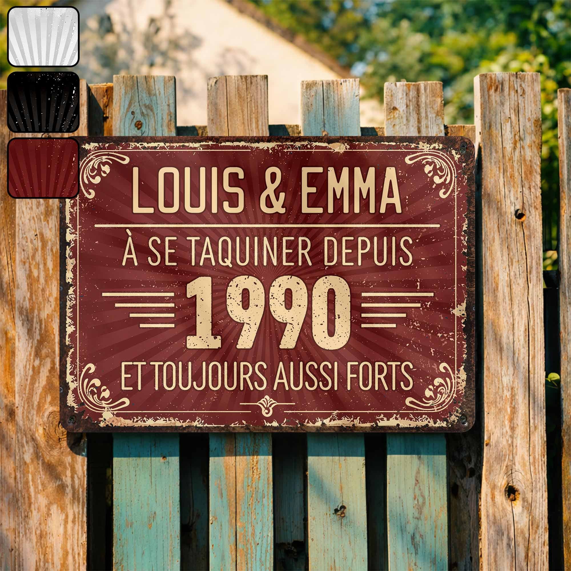 Personalized Vintage Metal Sign Custom Name Gift for Couples Metal Sign GradoCreations