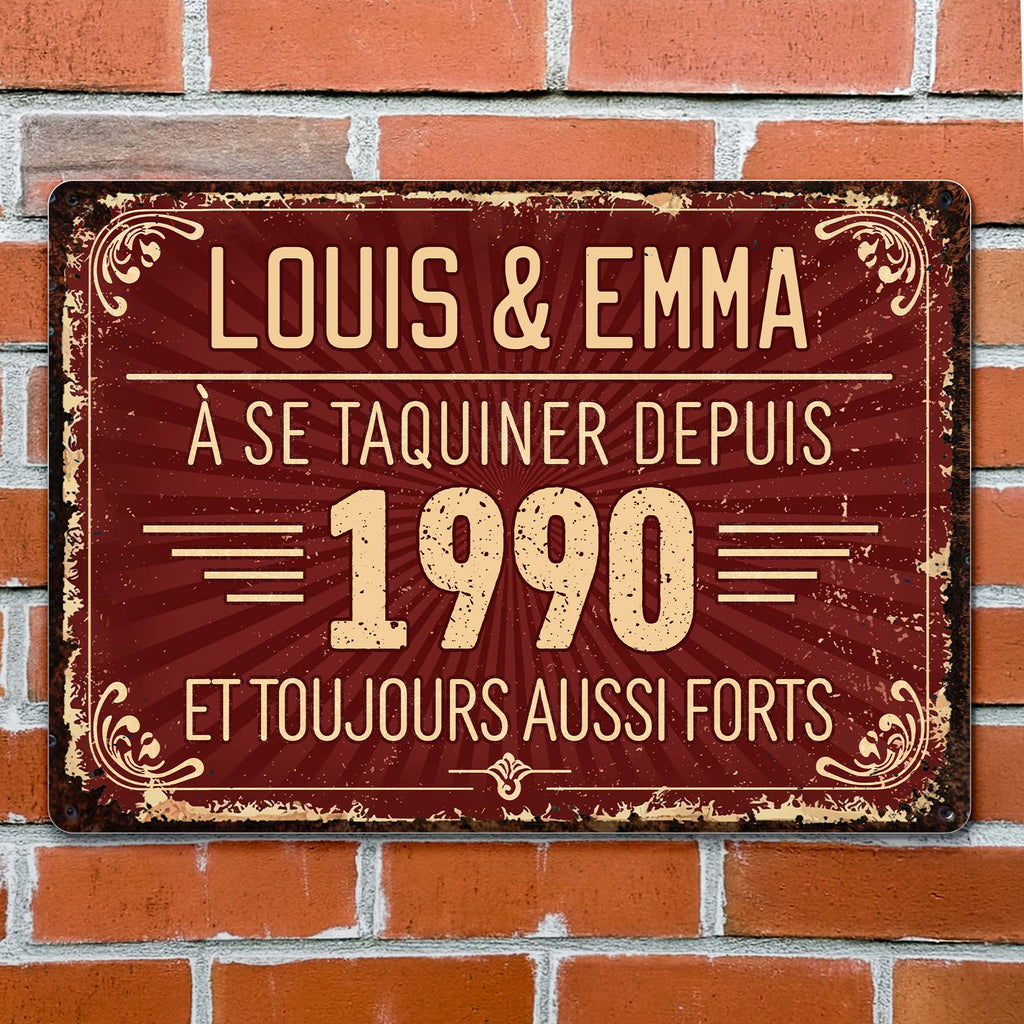 Personalized Vintage Metal Sign Custom Name Gift for Couples Metal Sign GradoCreations