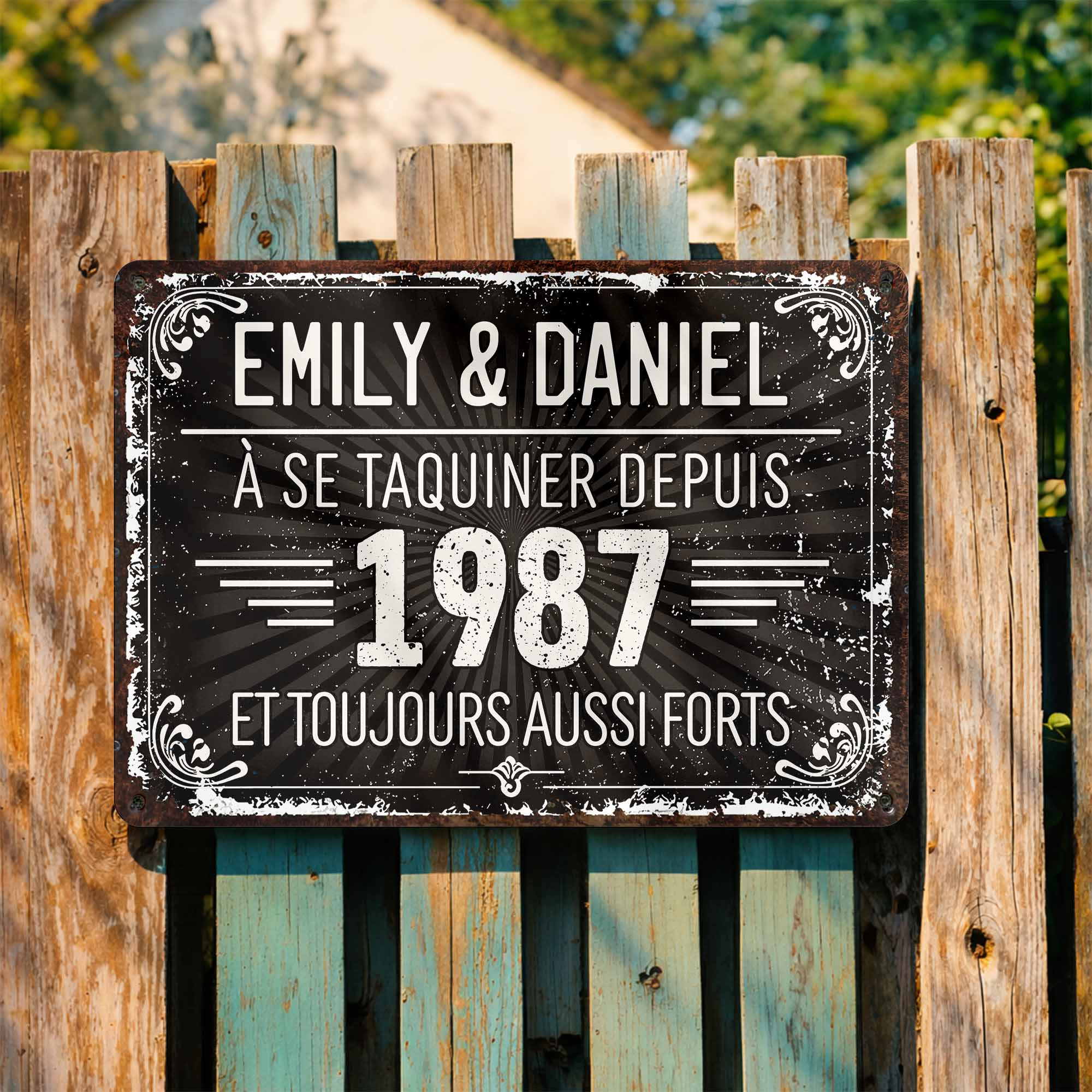 Personalized Vintage Metal Sign Custom Name Gift for Couples Metal Sign GradoCreations